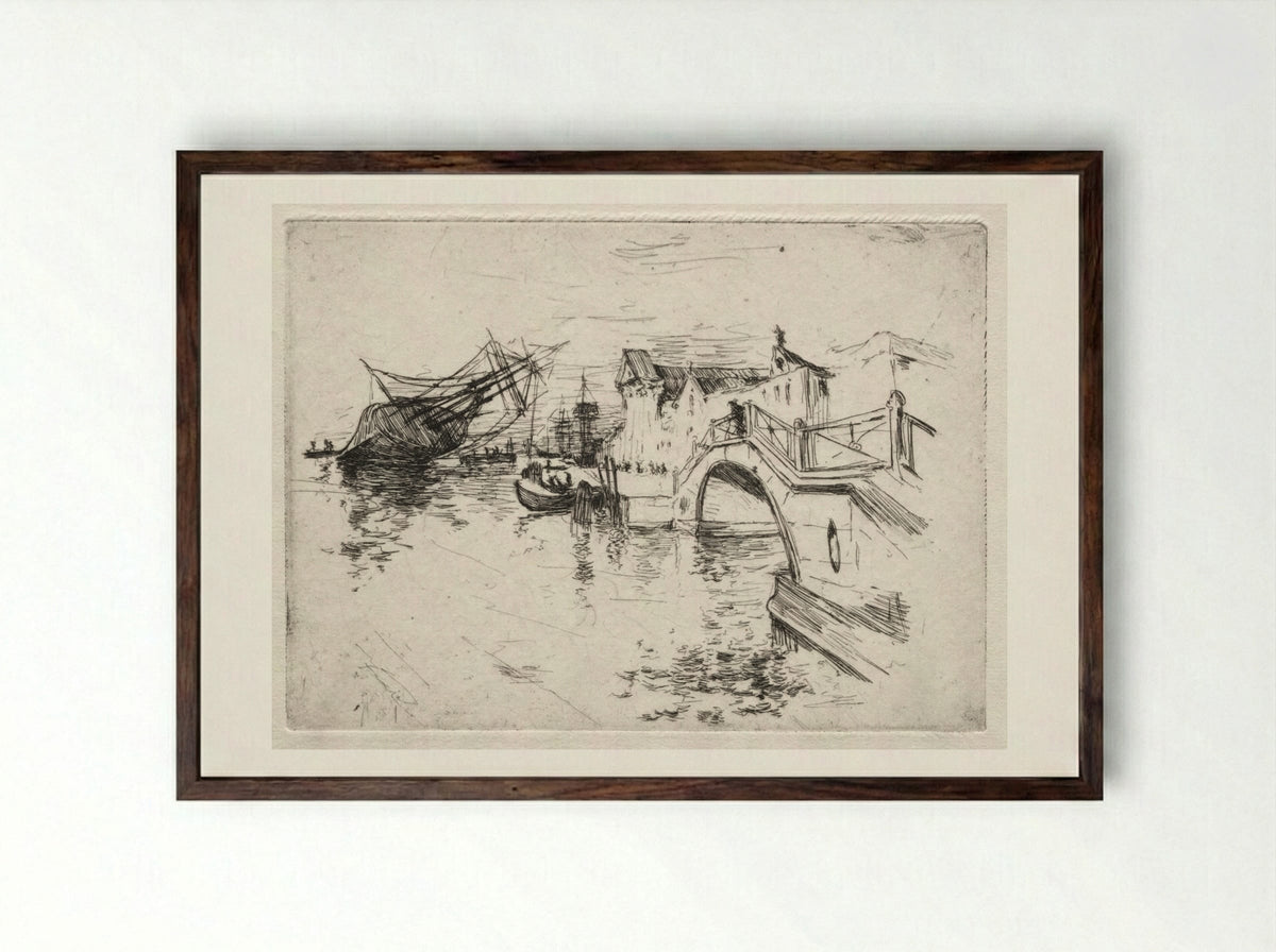 Venice - John Henry Twachtman - Framed Print Dark Wood