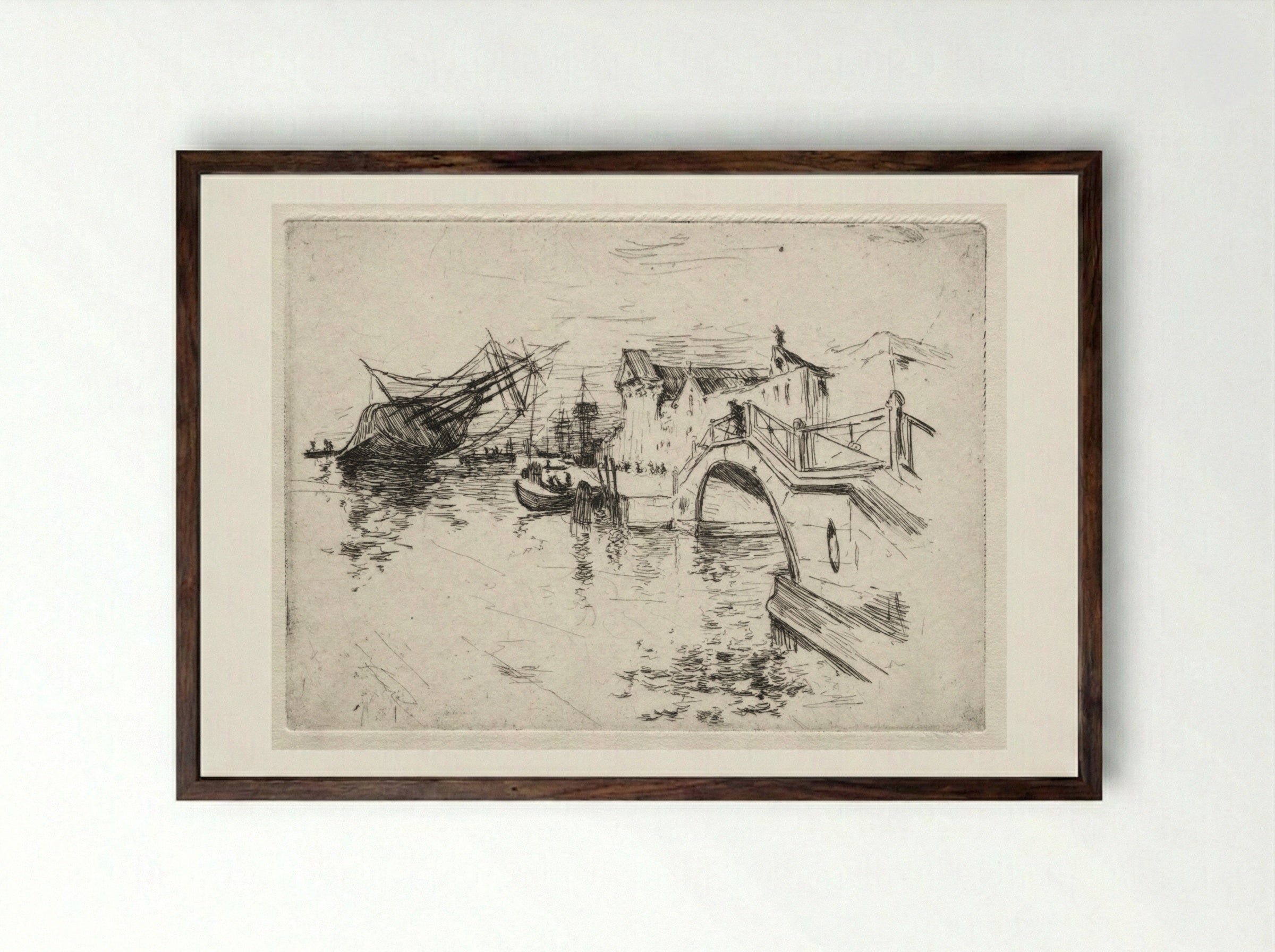 Venice - John Henry Twachtman - Framed Print Dark Wood