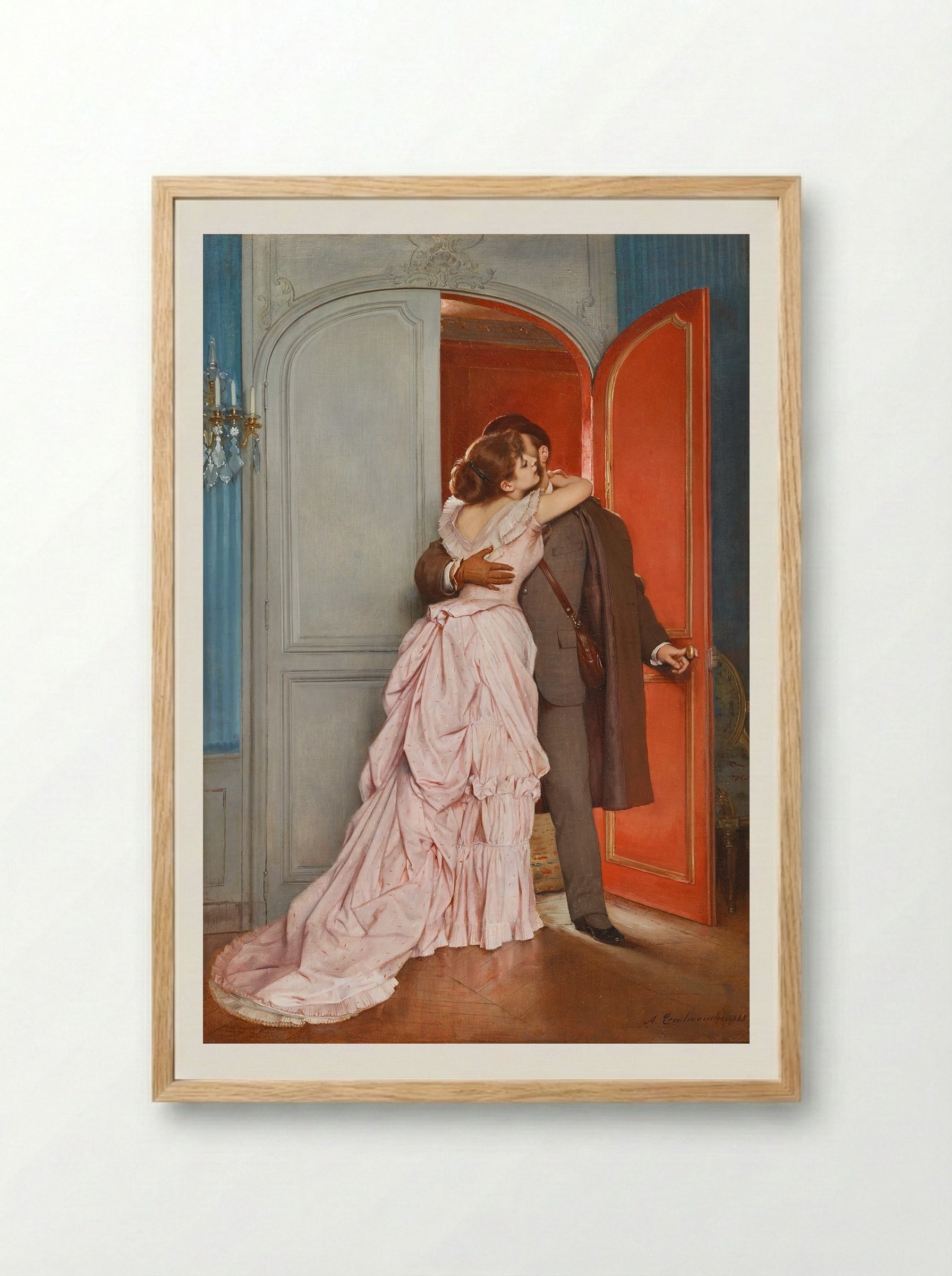The Kiss - Auguste Toulmouche - Framed Print Wood