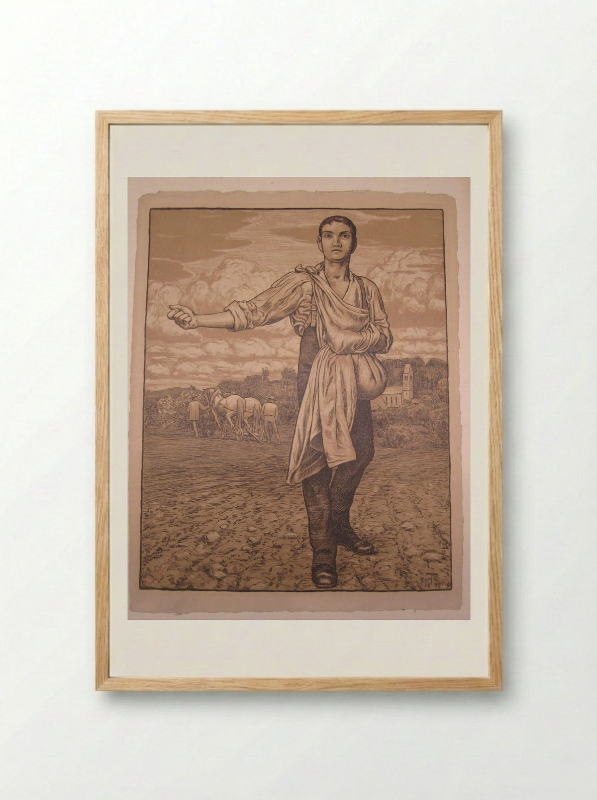 The Sower I - Hans Thoma - Framed Print Wood