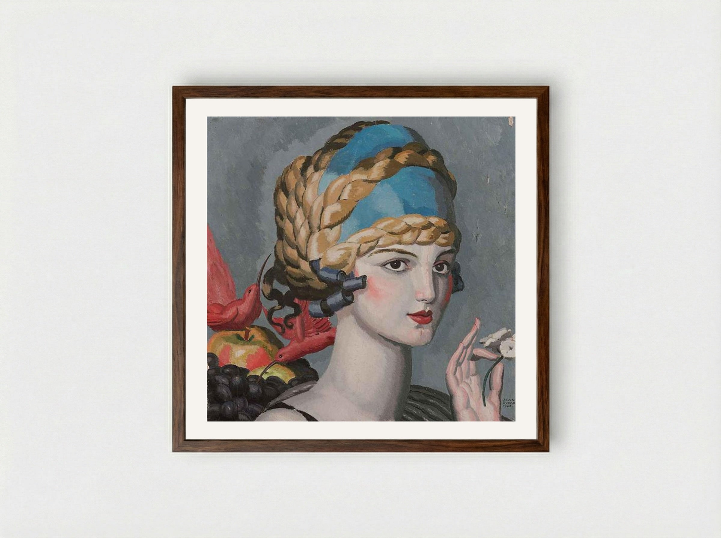 Pomone (Mlle Marguerite Grain) - Jean Dupas - Framed Print Dark Wood