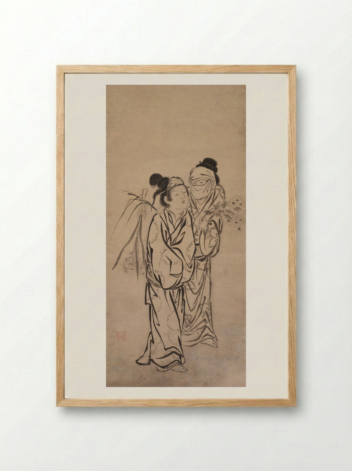 A Couple - Hasegawa Sōen - Framed Print Wood