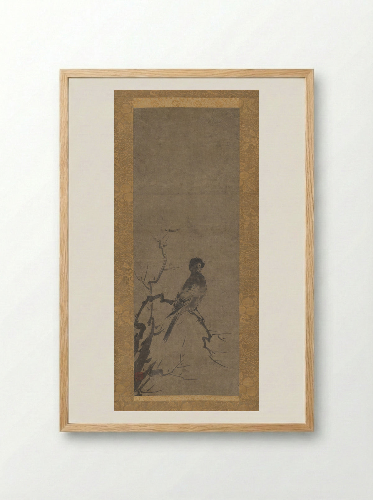 Bird on a Branch - Kenkō Shōkei - Framed Print Wood