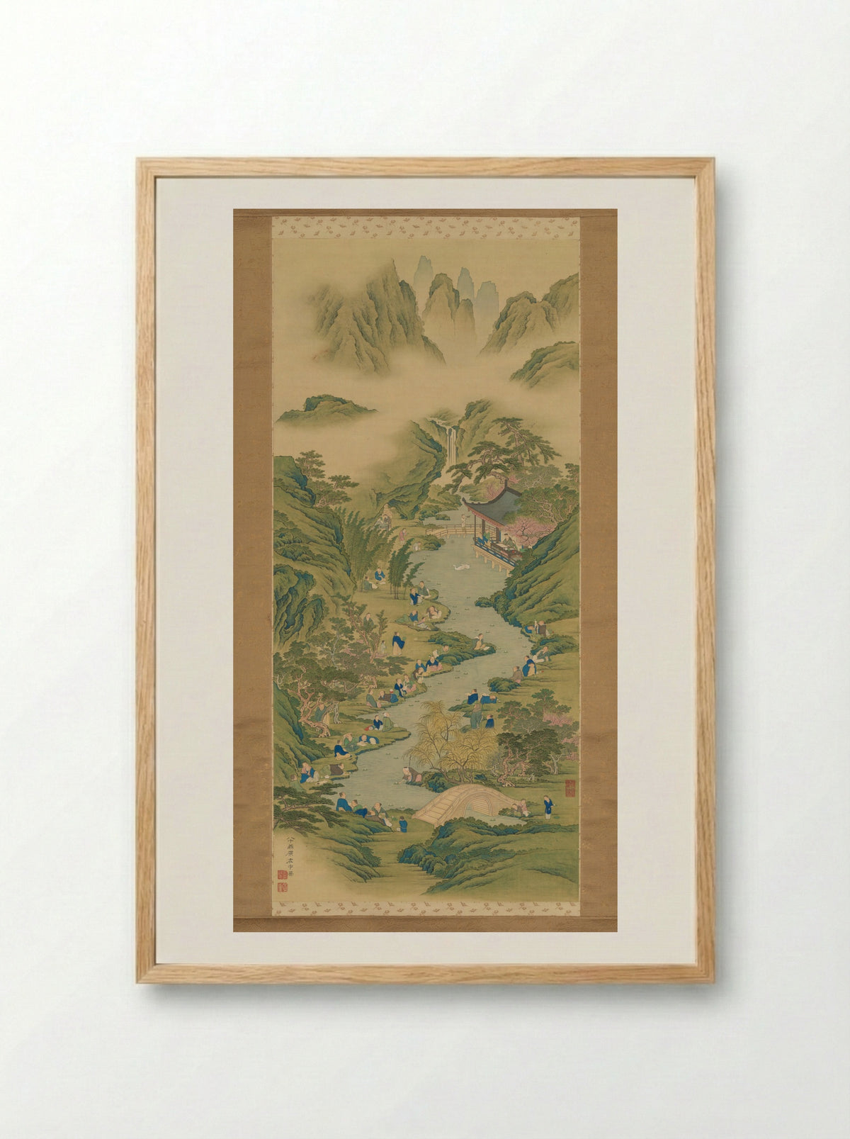 Orchid Pavilion by a Winding Stream - Hara Zaichū - Framed Print Wood