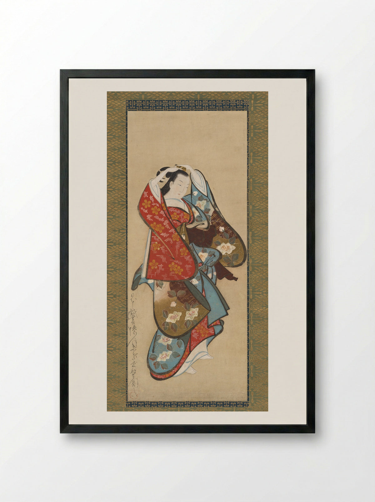 Beautiful Woman - Kaigetsudō Dohan - Framed Print Black
