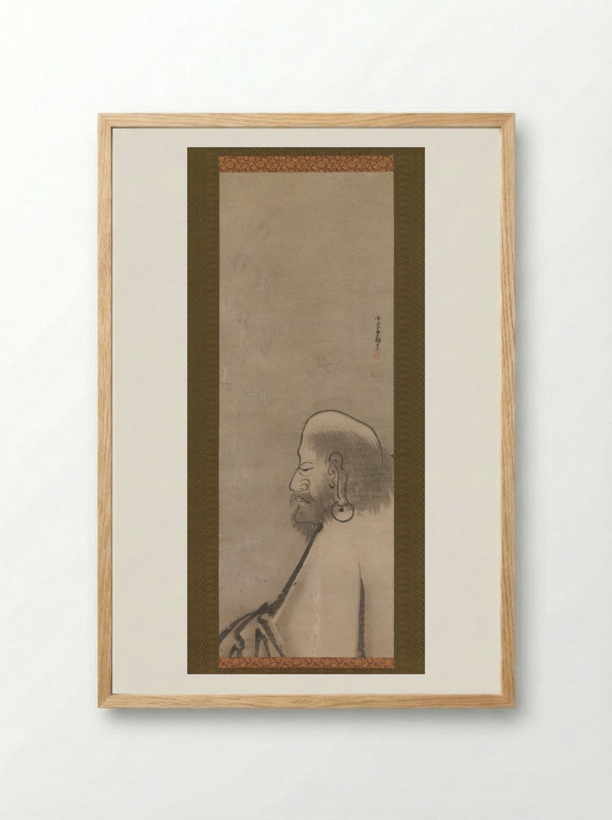 Portrait of Daruma - Unkoku Tōgan - Framed Print Wood