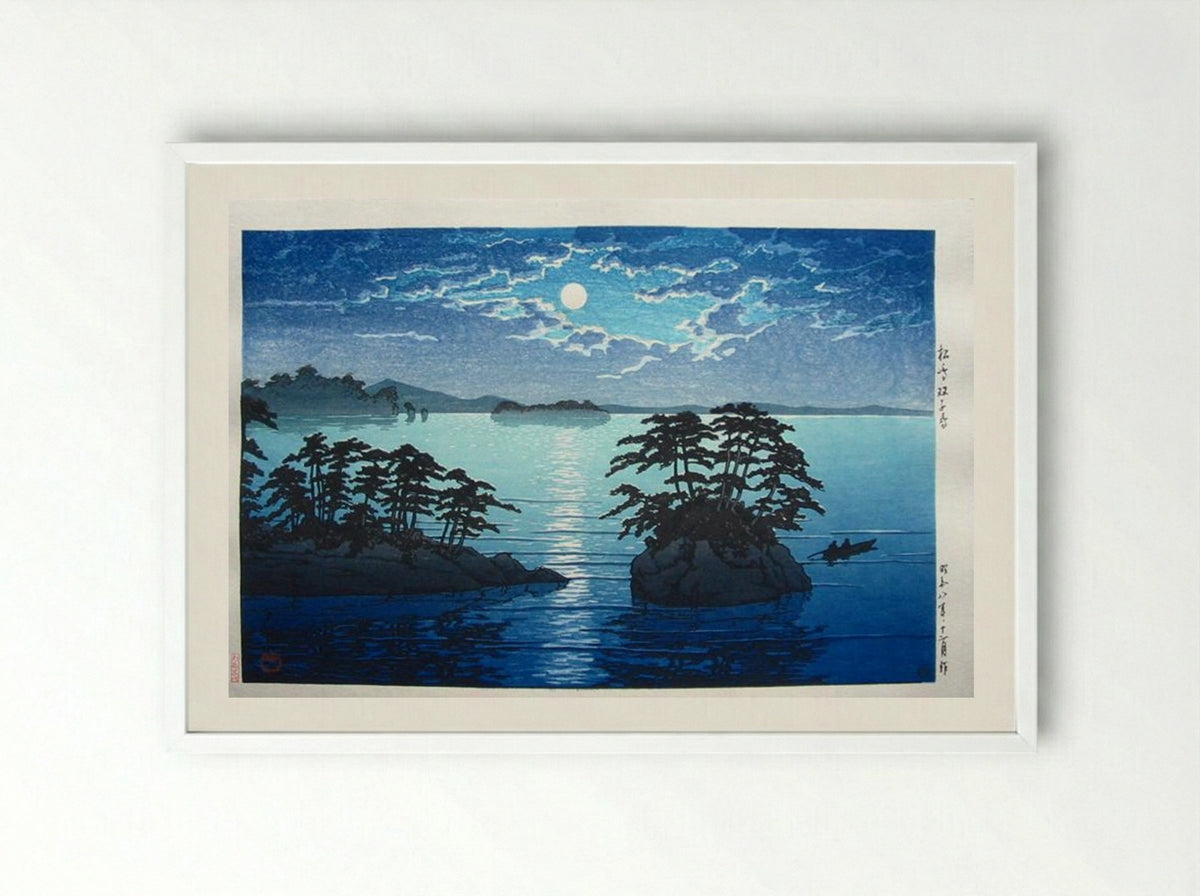 Full Moon at Fugato Island - Hasui Kawase - Framed Print White