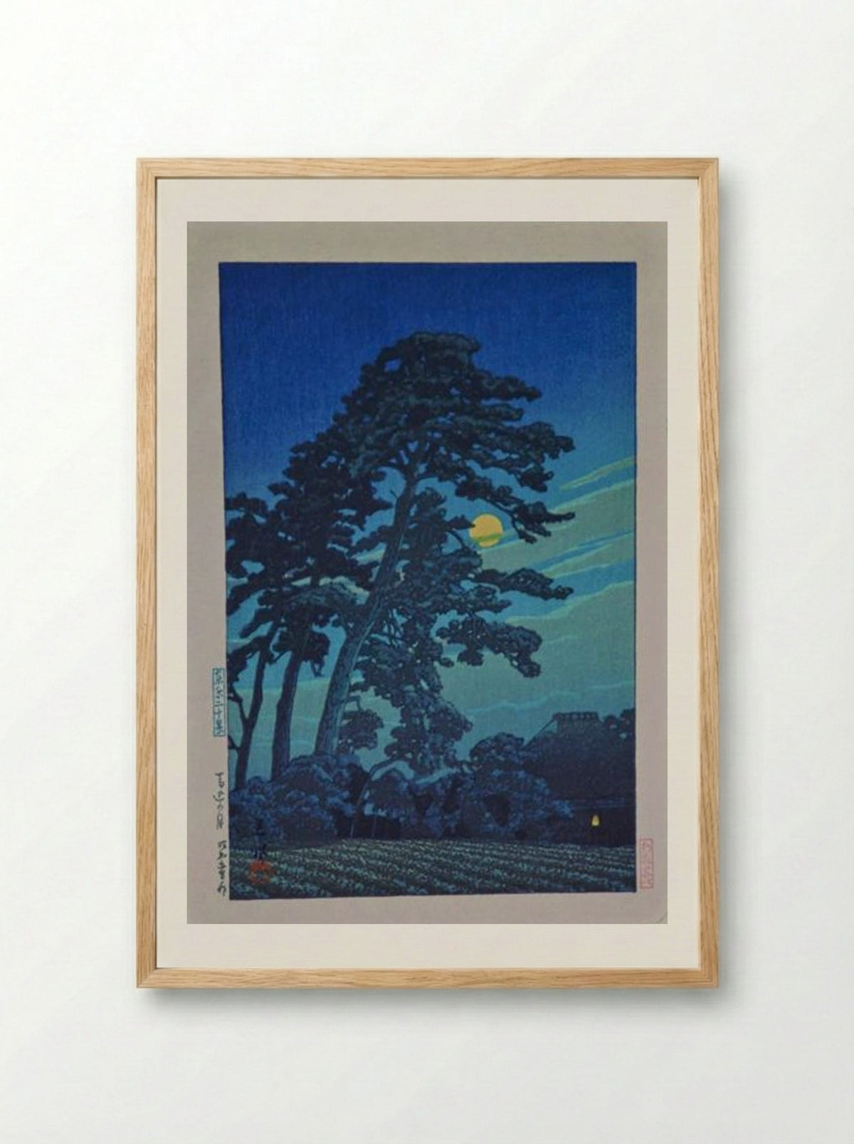 Full Moon at Magome - Hasui Kawase - Framed Print Wood