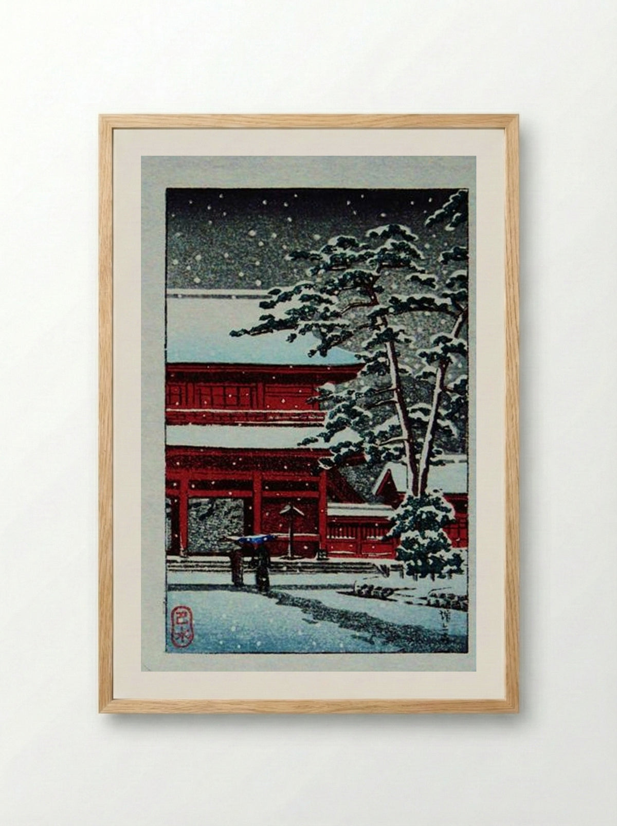Snow at Zoji Temple - Hasui Kawase - Framed Print Wood