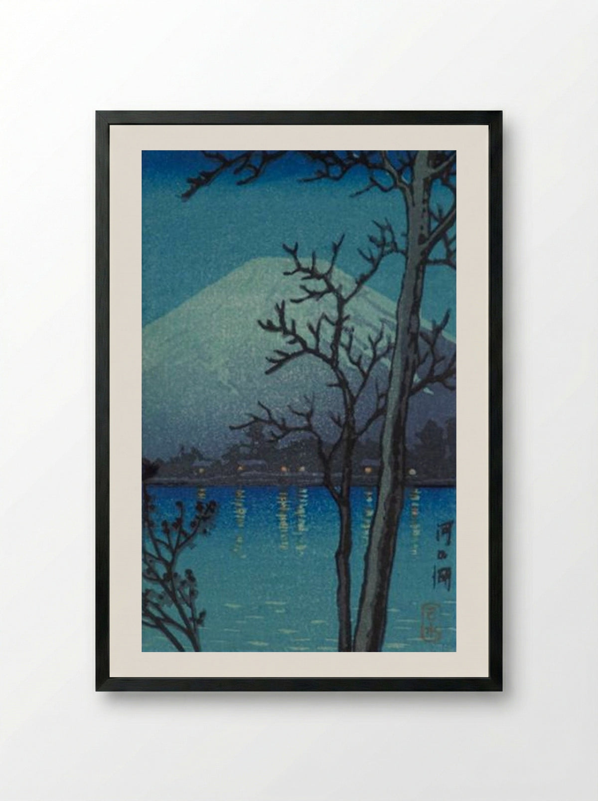 Evening at Minakami - Hasui Kawase - Framed Print Black