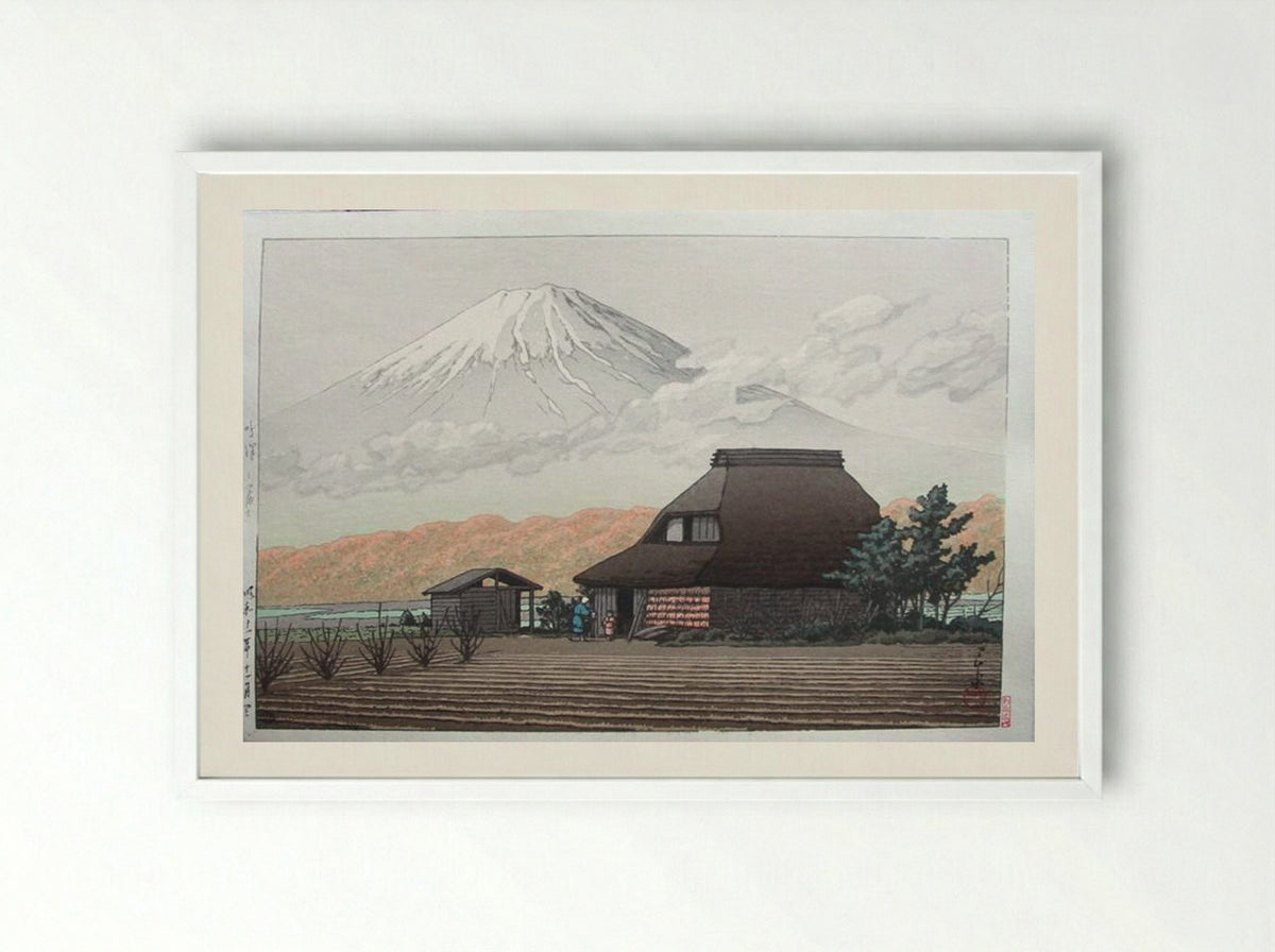 Mount Fuji from Narusawa in Autumn - Hasui Kawase - Framed Print White