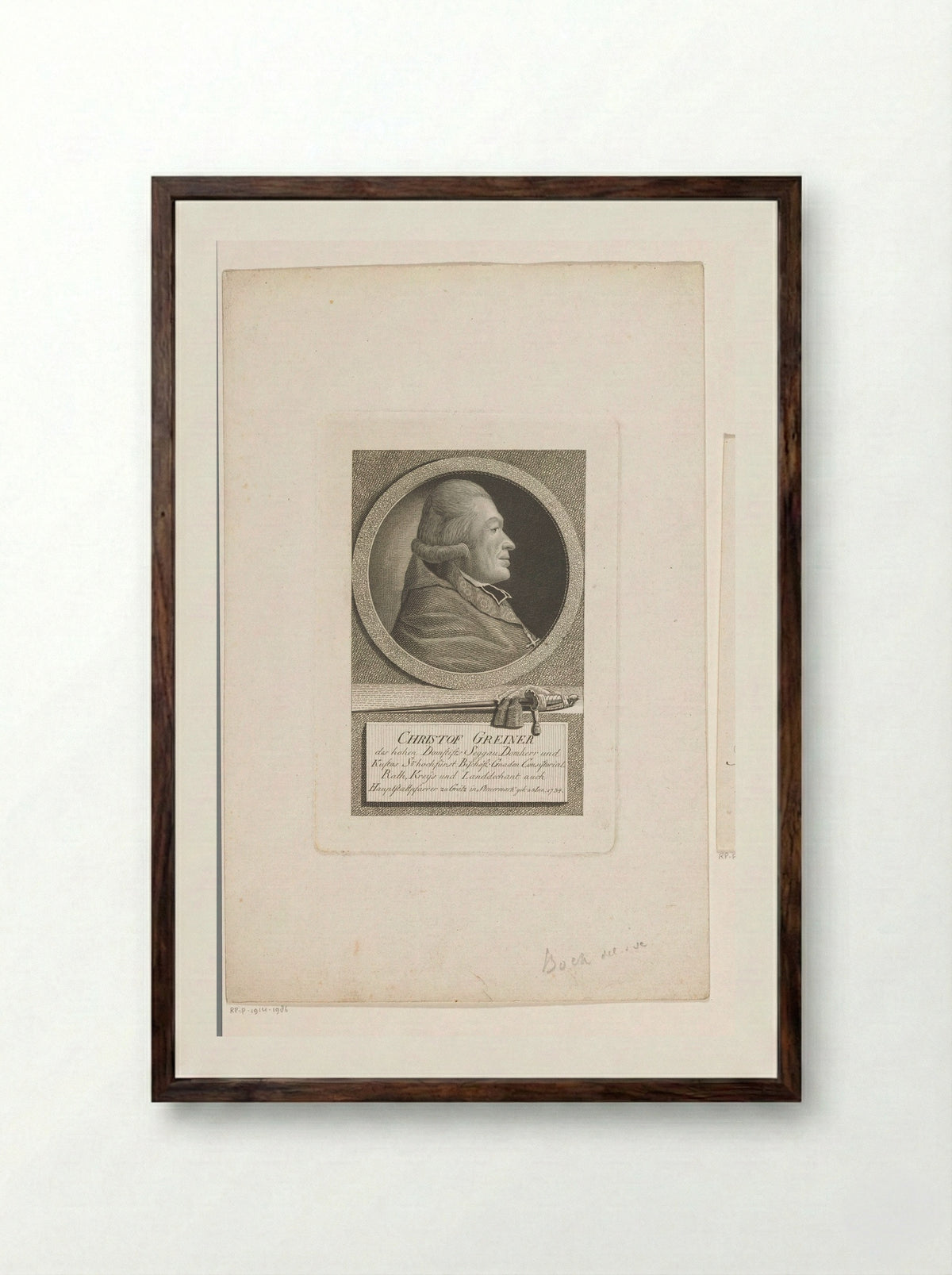 Portret van Christoph Greiner - Christoph Wilhelm Bock - Framed Print Dark Wood