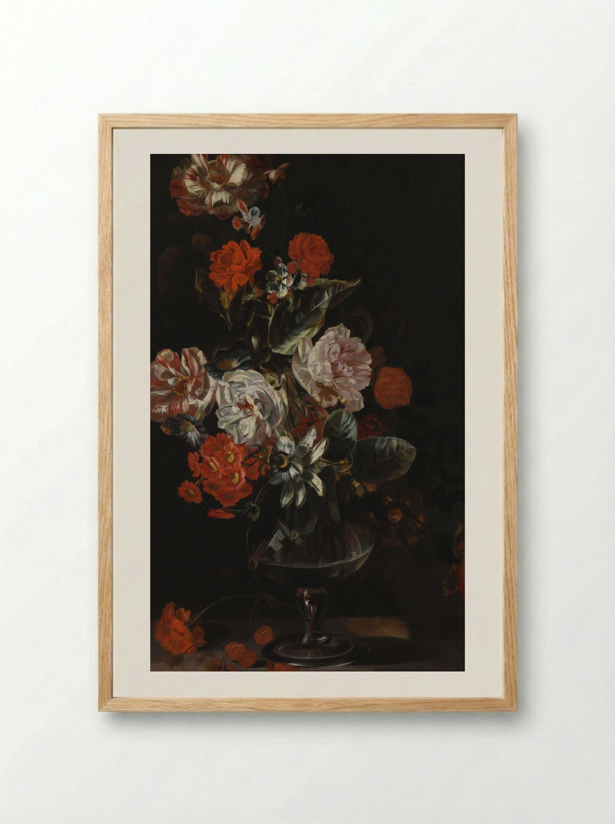 Stilleven met bloemen - Jacob Campo Weyerman - Framed Print Wood