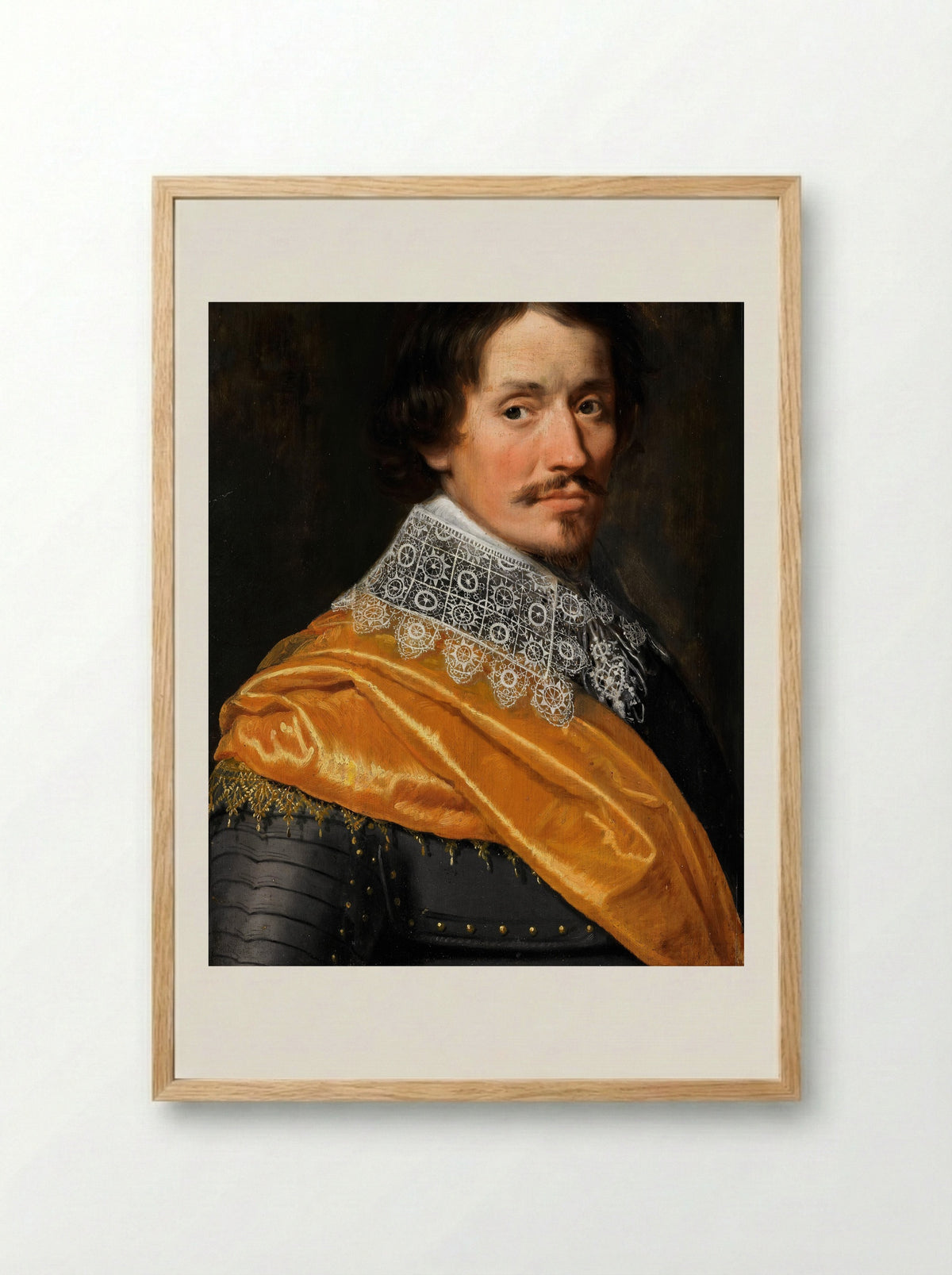Portret van een officier - Wybrand de Geest - Framed Print Wood
