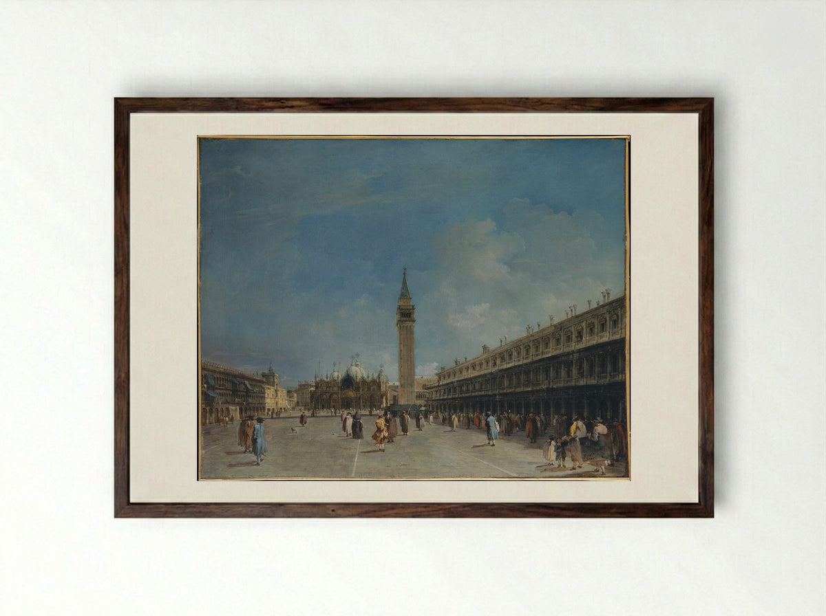 Piazza San Marco - Francesco Guardi - Framed Print Dark Wood