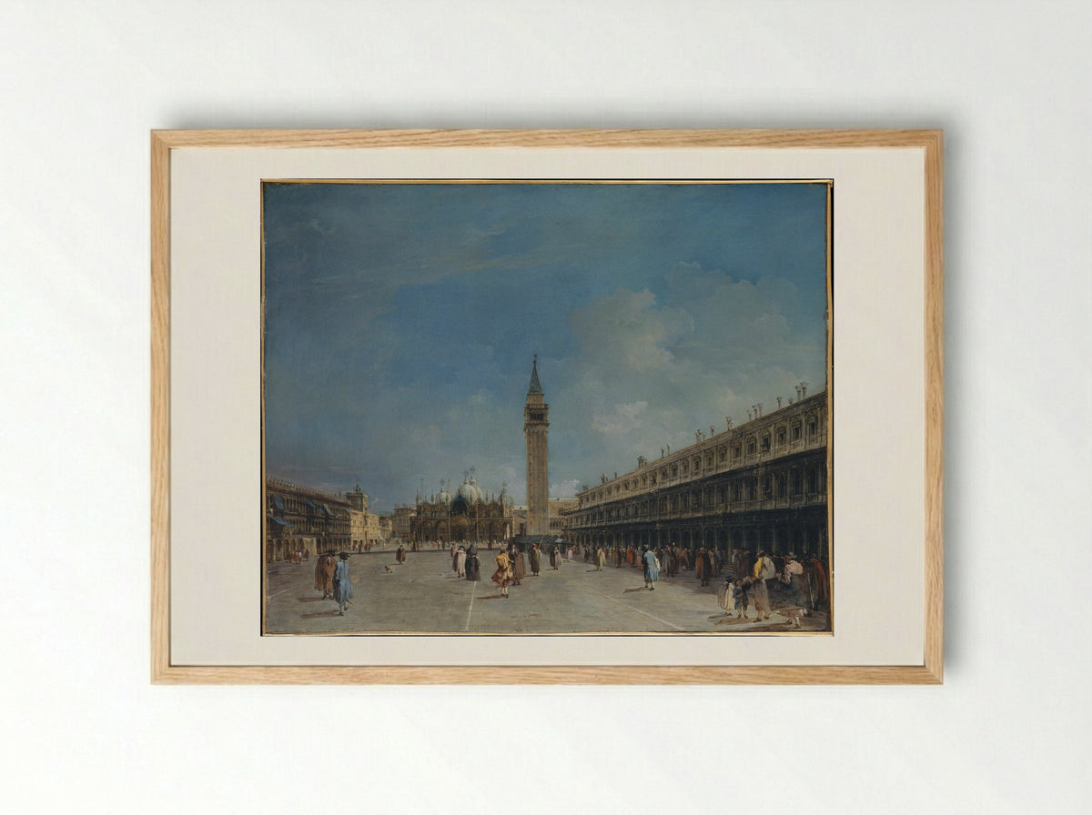 Piazza San Marco - Francesco Guardi - Framed Print Wood