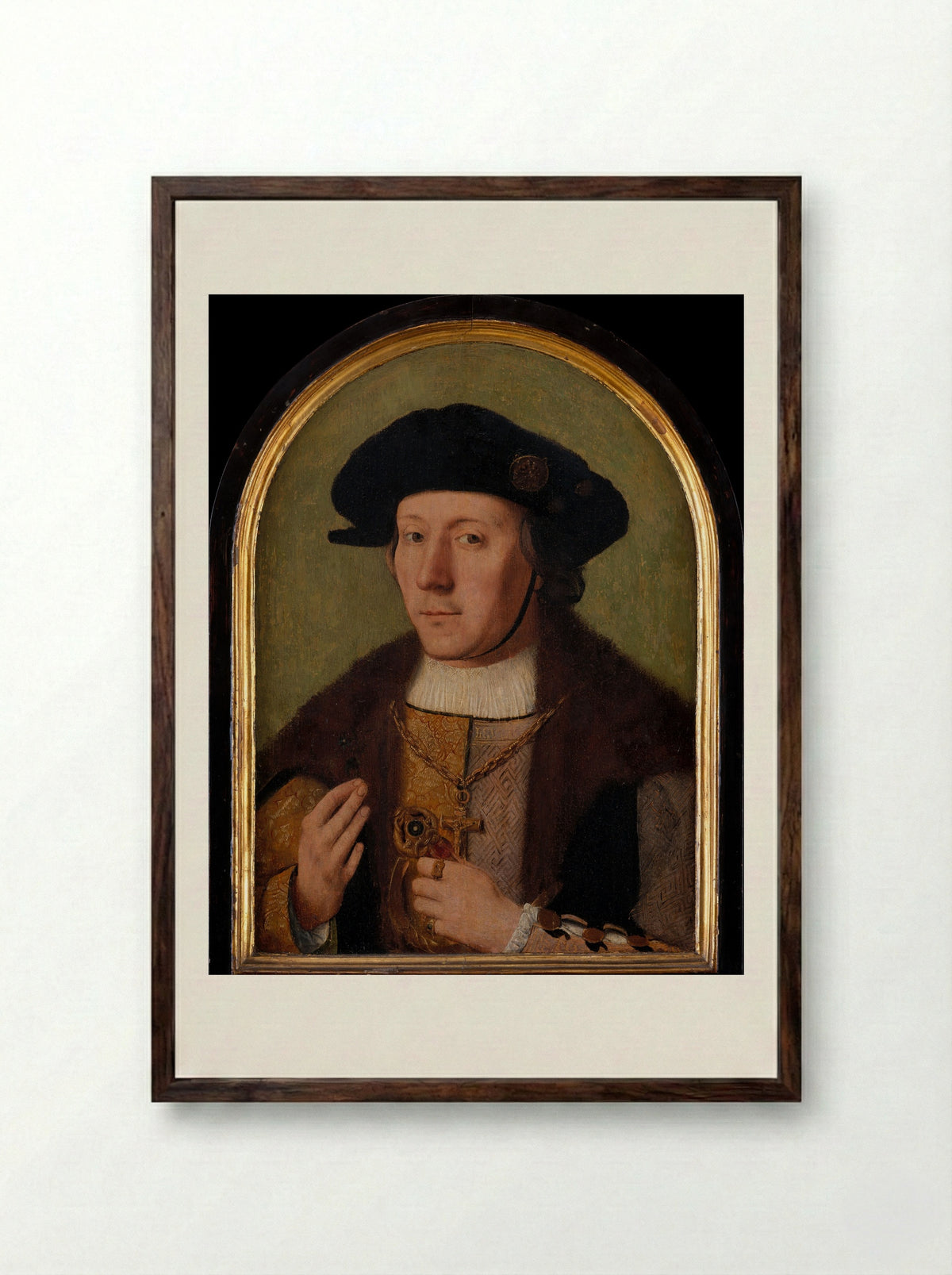 Portrait of a Man - Quinten Massys - Framed Print Dark Wood