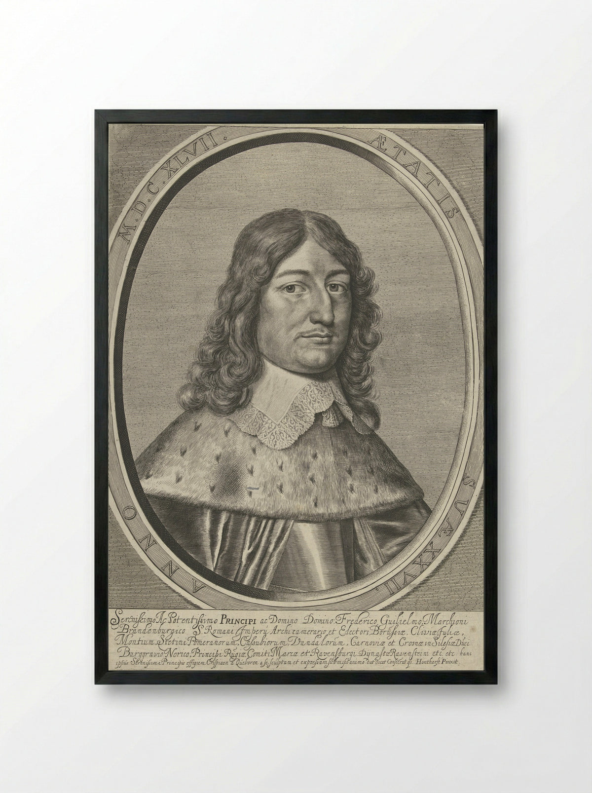 Portret van Frederik Willem, keurvorst van Brandenburg - Crispijn van den Queborn - Framed Print Black