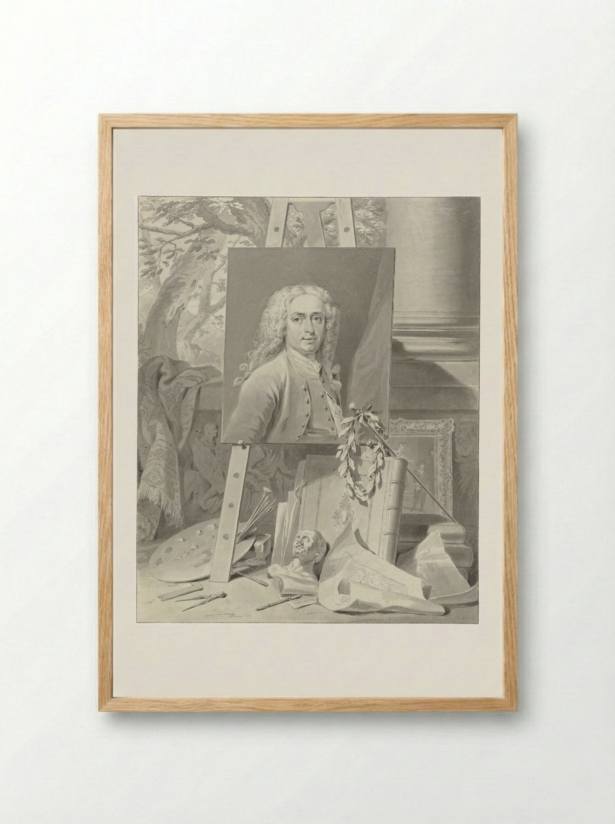 Self-Portrait on an Easel - Cornelis Troost - Framed Print Wood