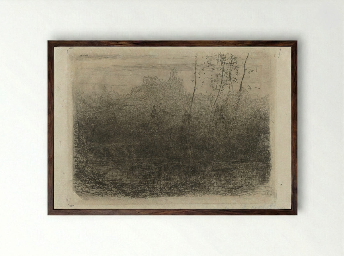 The Enchanted Castle - Matthijs Maris - Framed Print Dark Wood