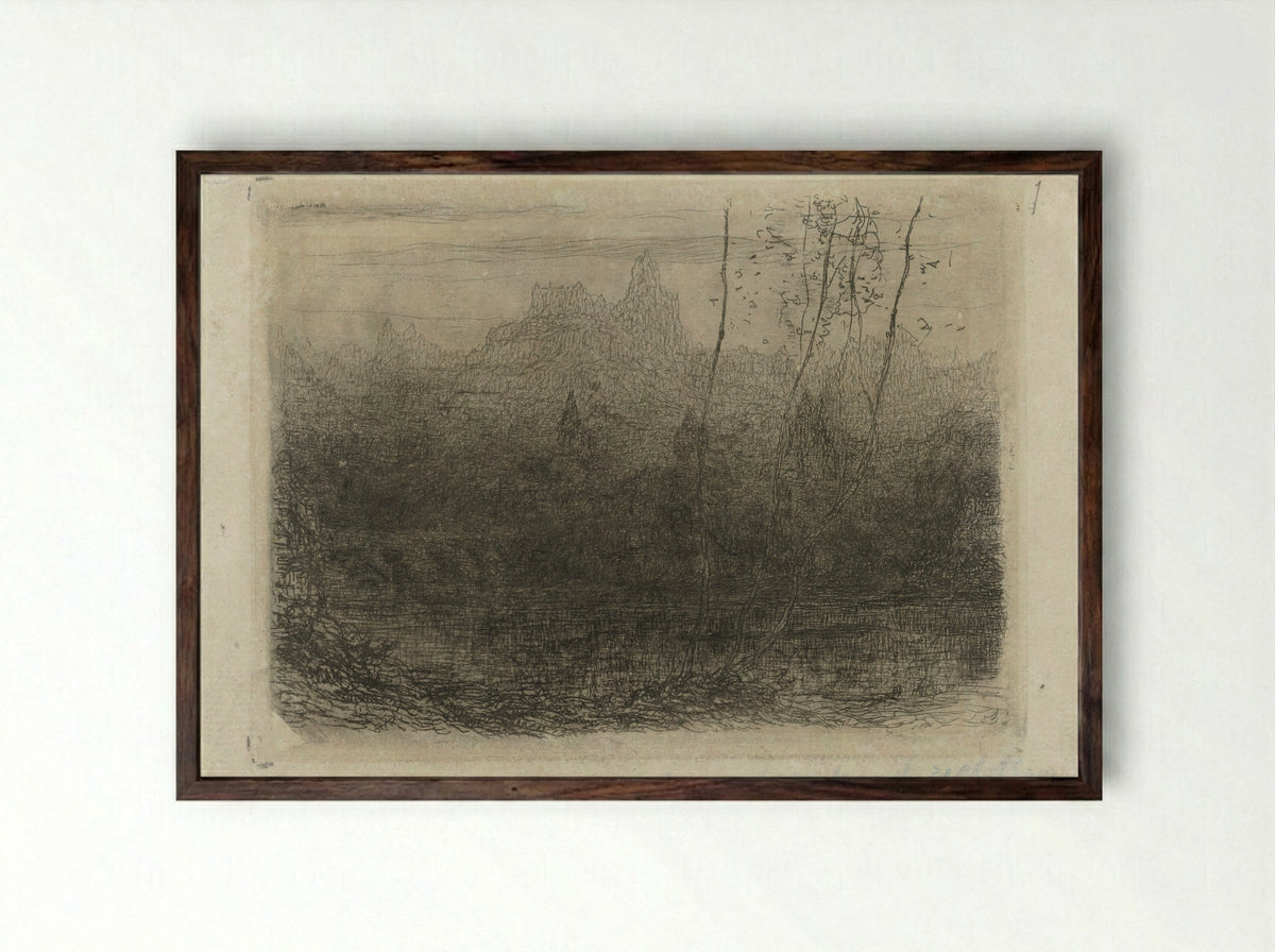 The Enchanted Castle - Matthijs Maris - Framed Print Dark Wood