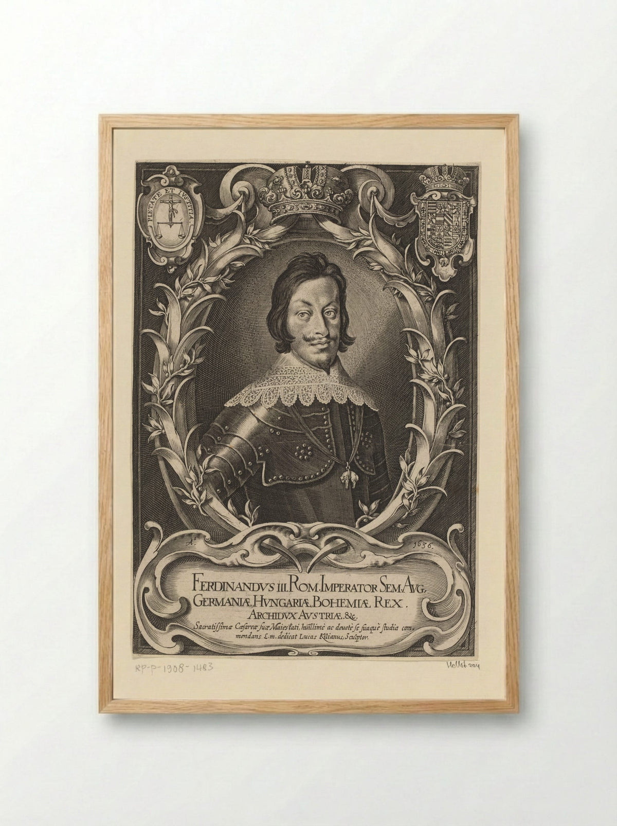 Portret van keizer Ferdinand III - Lucas Kilian - Framed Print Wood