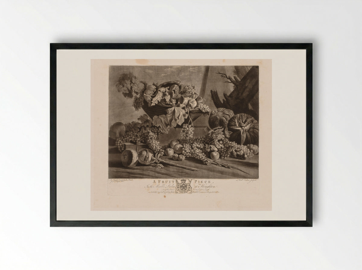 A Fruit Piece - Richard Earlom - Framed Print Black