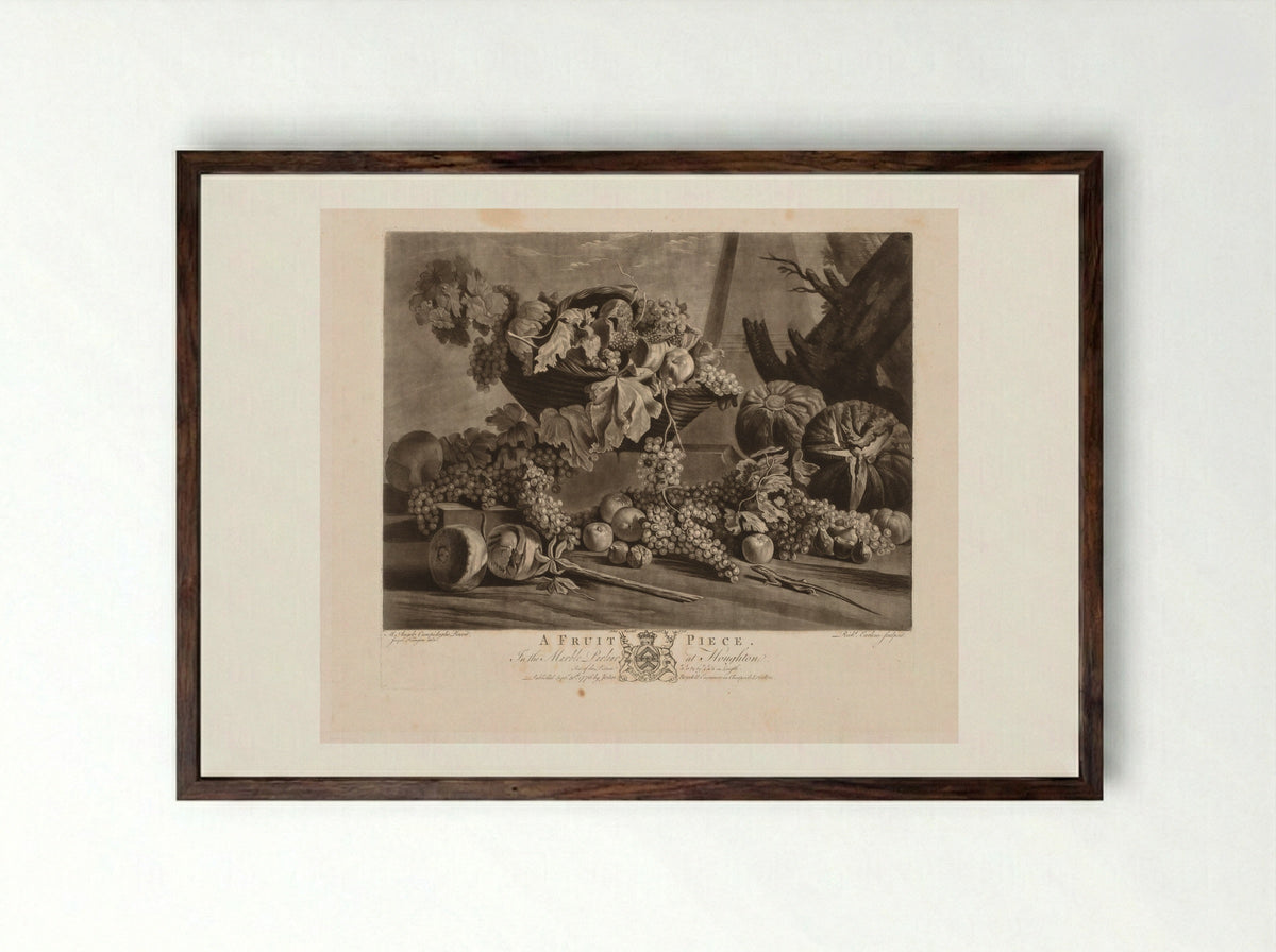 A Fruit Piece - Richard Earlom - Framed Print Dark Wood