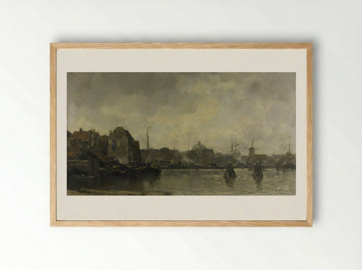 Stadsgezicht - Jacob Maris - Framed Print Wood