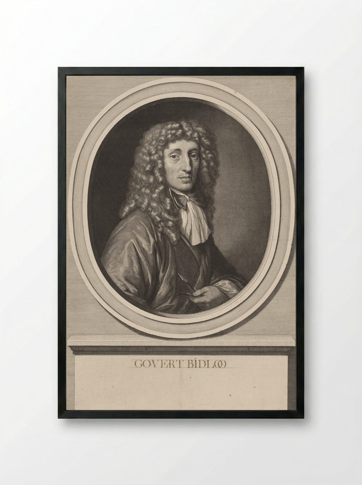 Portret van Goverd Bidloo - Abraham Bloteling - Framed Print Black