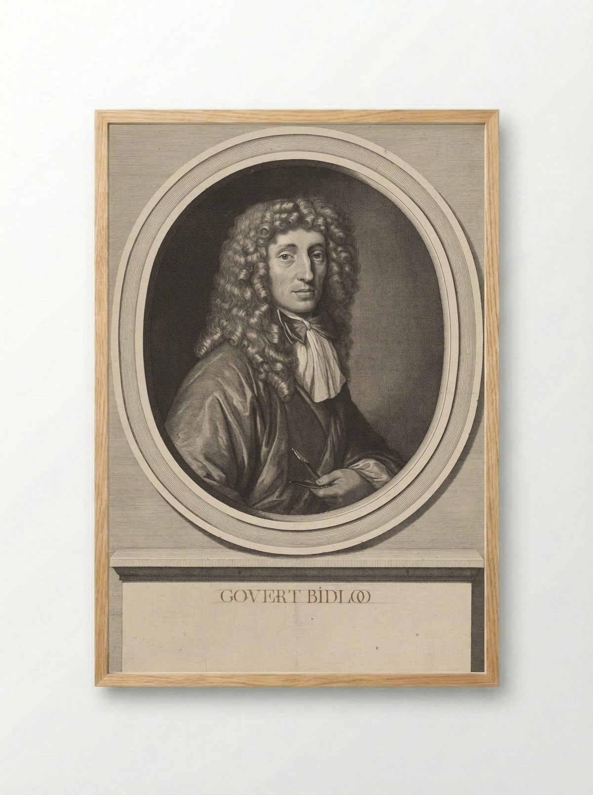 Portret van Goverd Bidloo - Abraham Bloteling - Framed Print Wood
