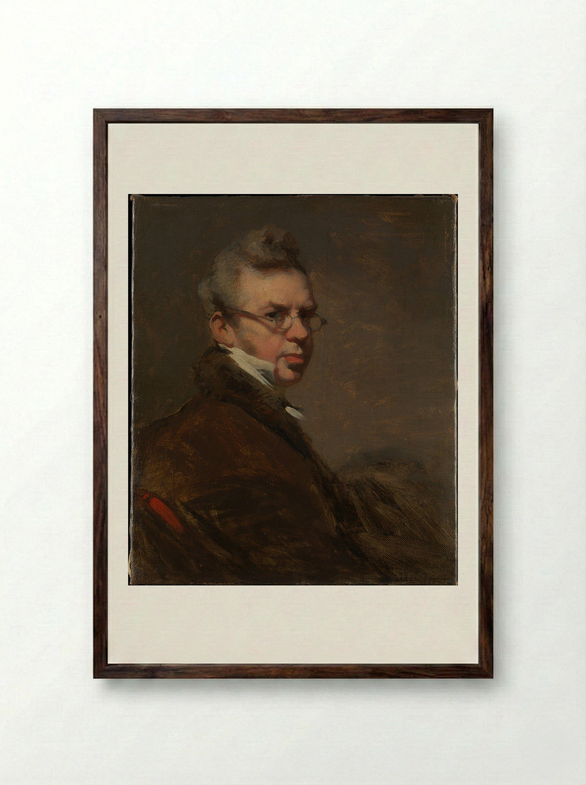 Self-Portrait - George Chinnery - Framed Print Dark Wood