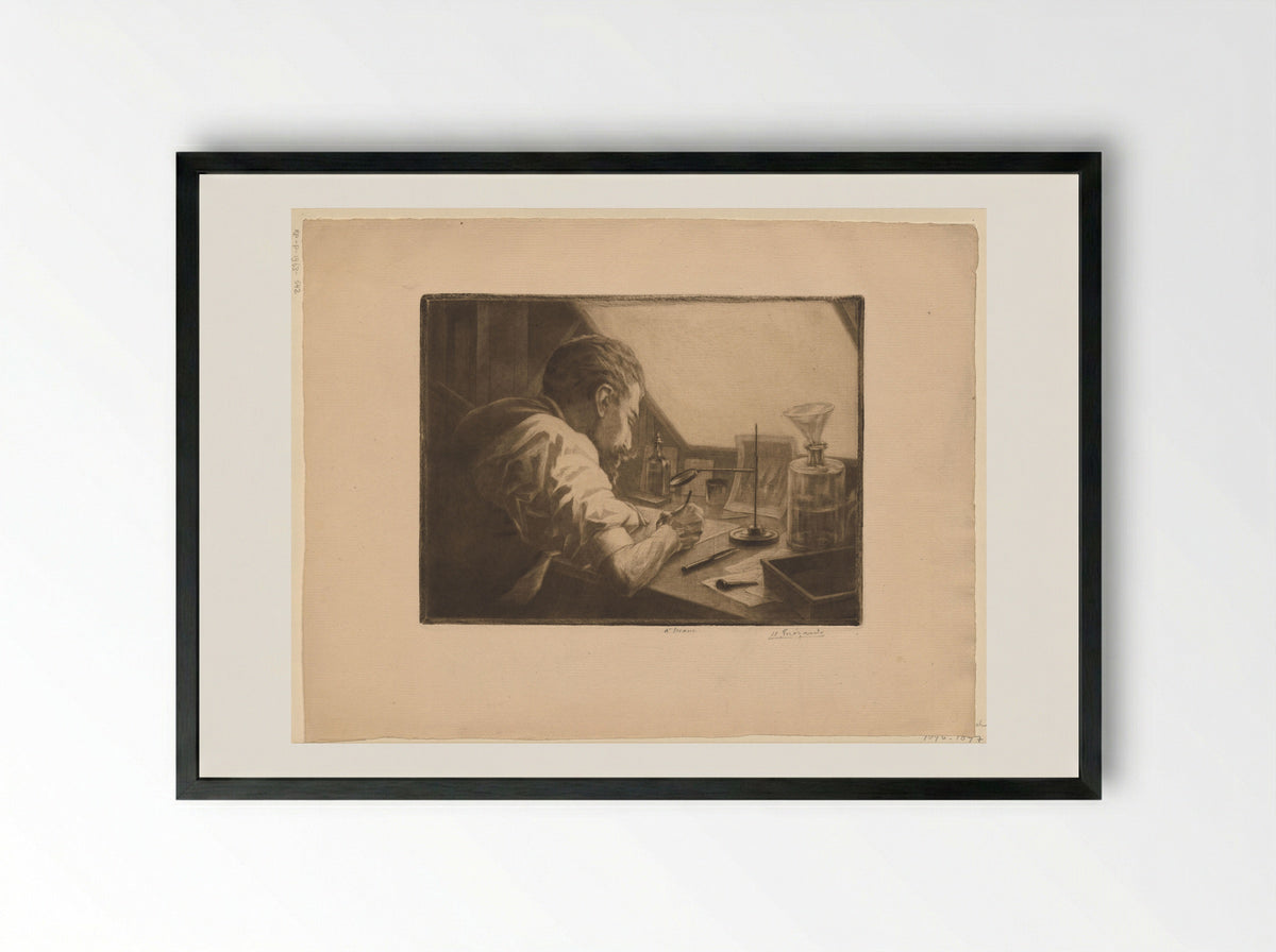 Portrait of Henri Charles Guérard - Norbert Goeneutte - Framed Print Black