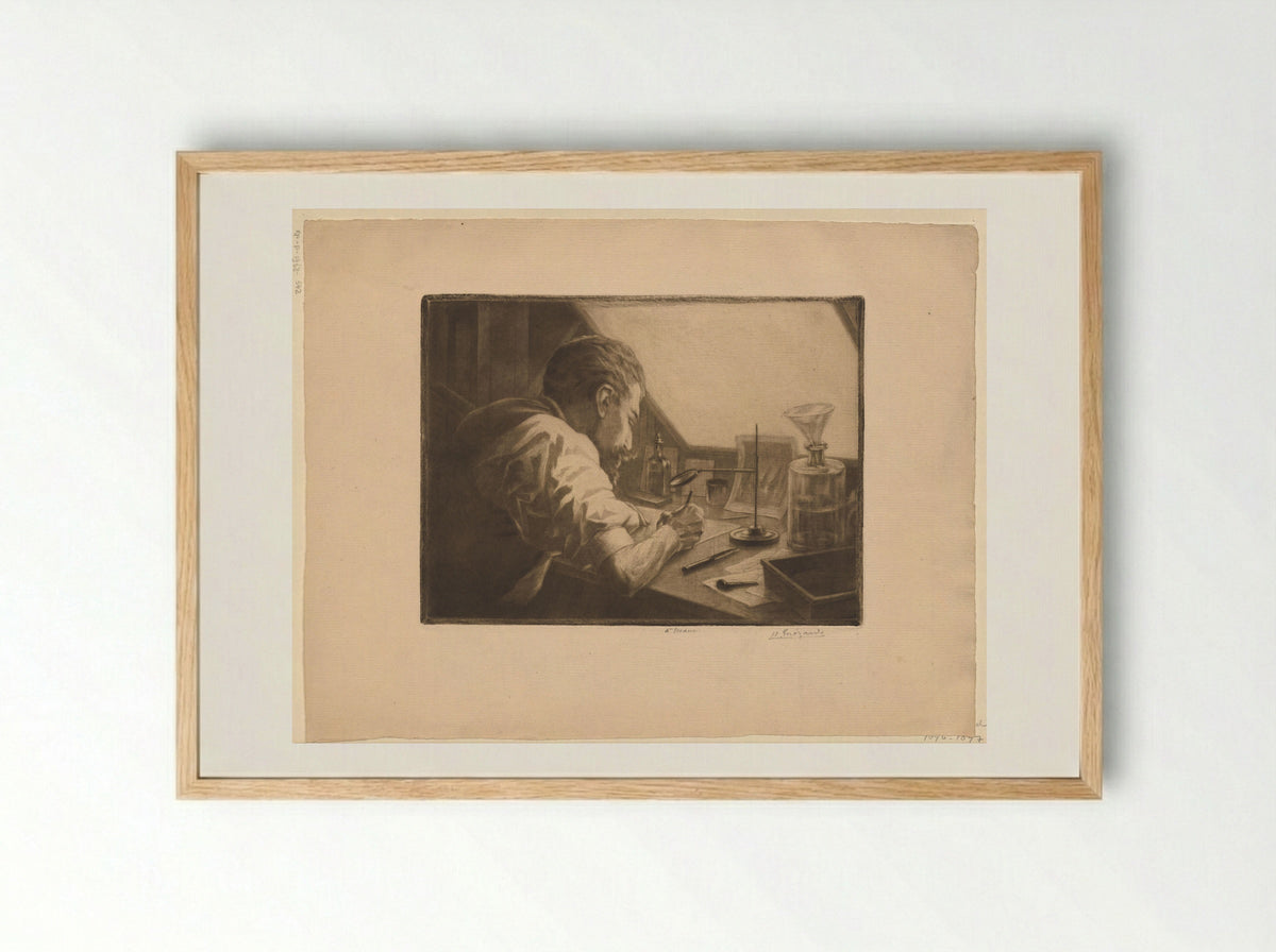 Portrait of Henri Charles Guérard - Norbert Goeneutte - Framed Print Wood