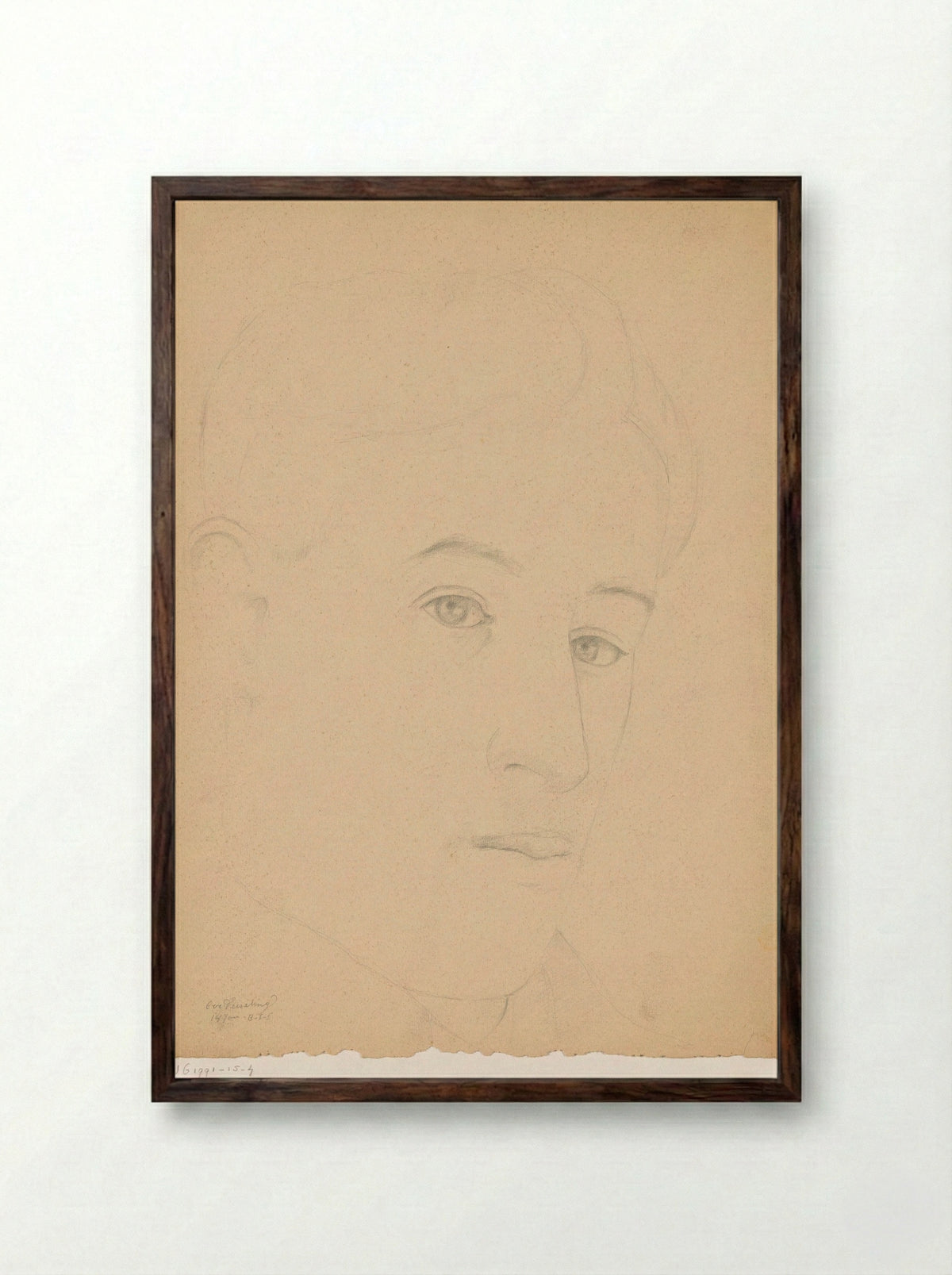 Zelfportret: B-1-1, 14 januari - Cor van Teeseling - Framed Print Dark Wood