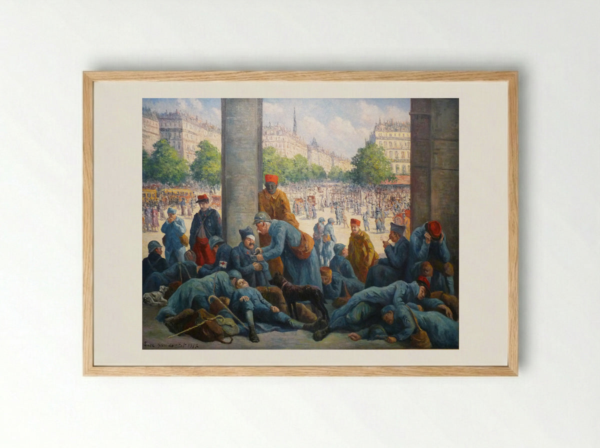 La Gare de l'Est - Maximilien Luce - Framed Print Wood