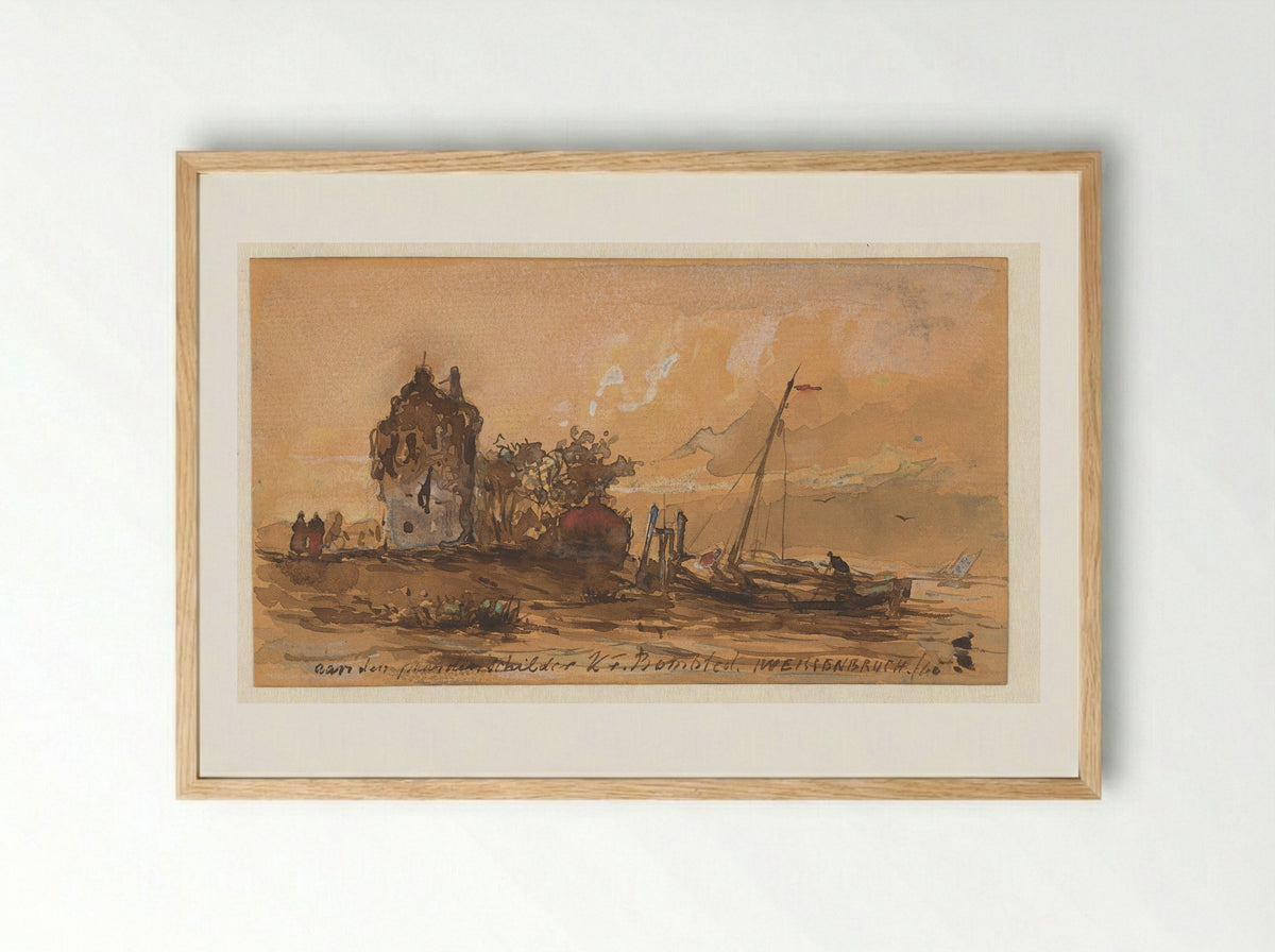Rivierlandschap - Jan Hendrik Weissenbruch - Framed Print Wood