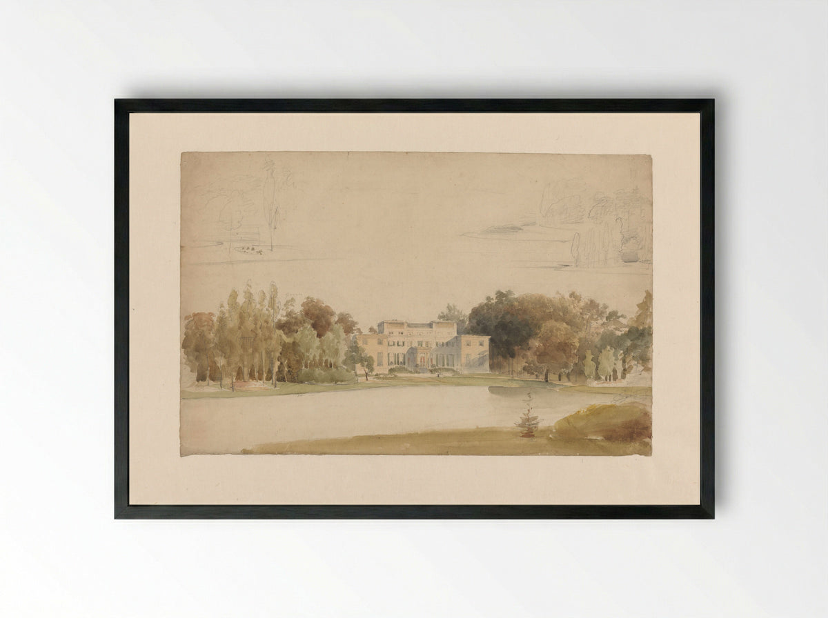 Het huis De Pauw te Wassenaar - Lodewijk Johannes Kleijn - Framed Print Black