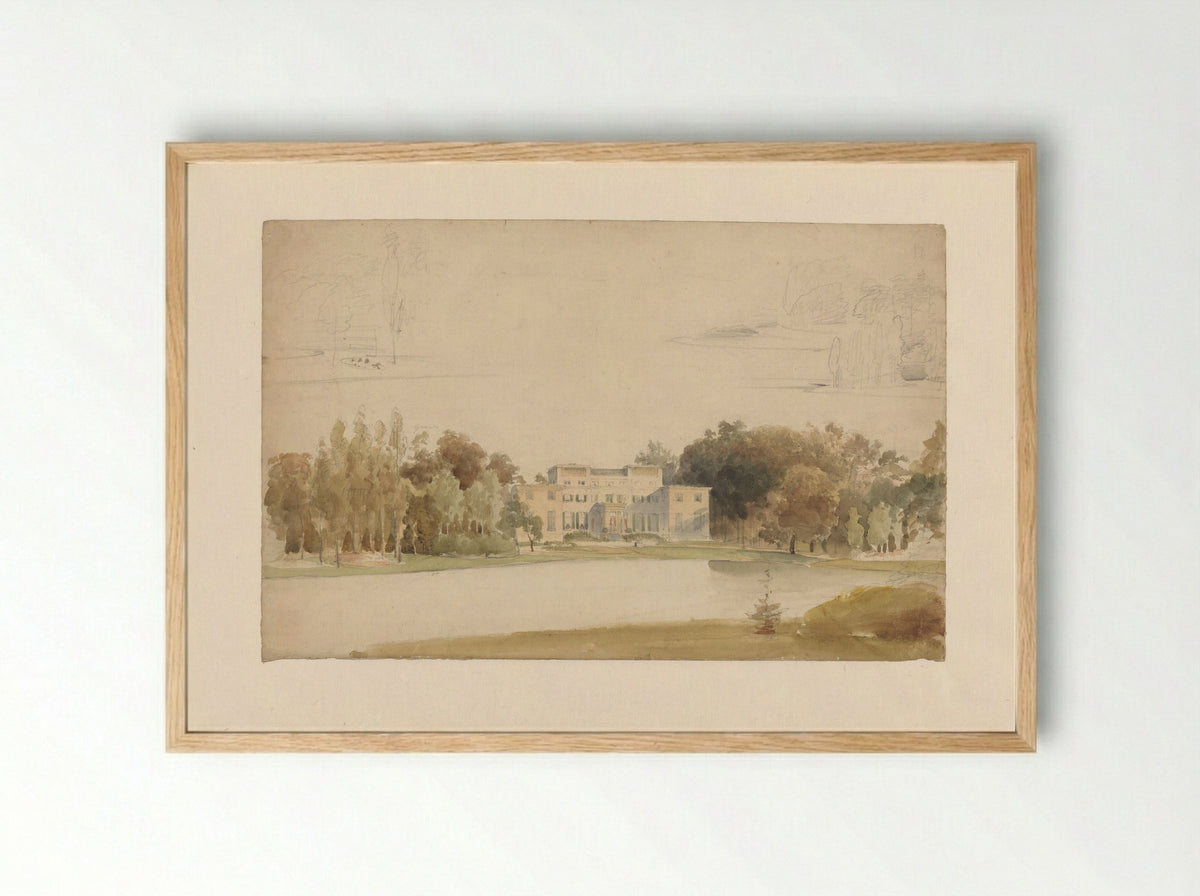 Het huis De Pauw te Wassenaar - Lodewijk Johannes Kleijn - Framed Print Wood