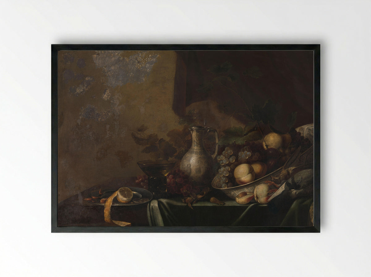 Stilleven met vruchten - Michiel Simons - Framed Print Black