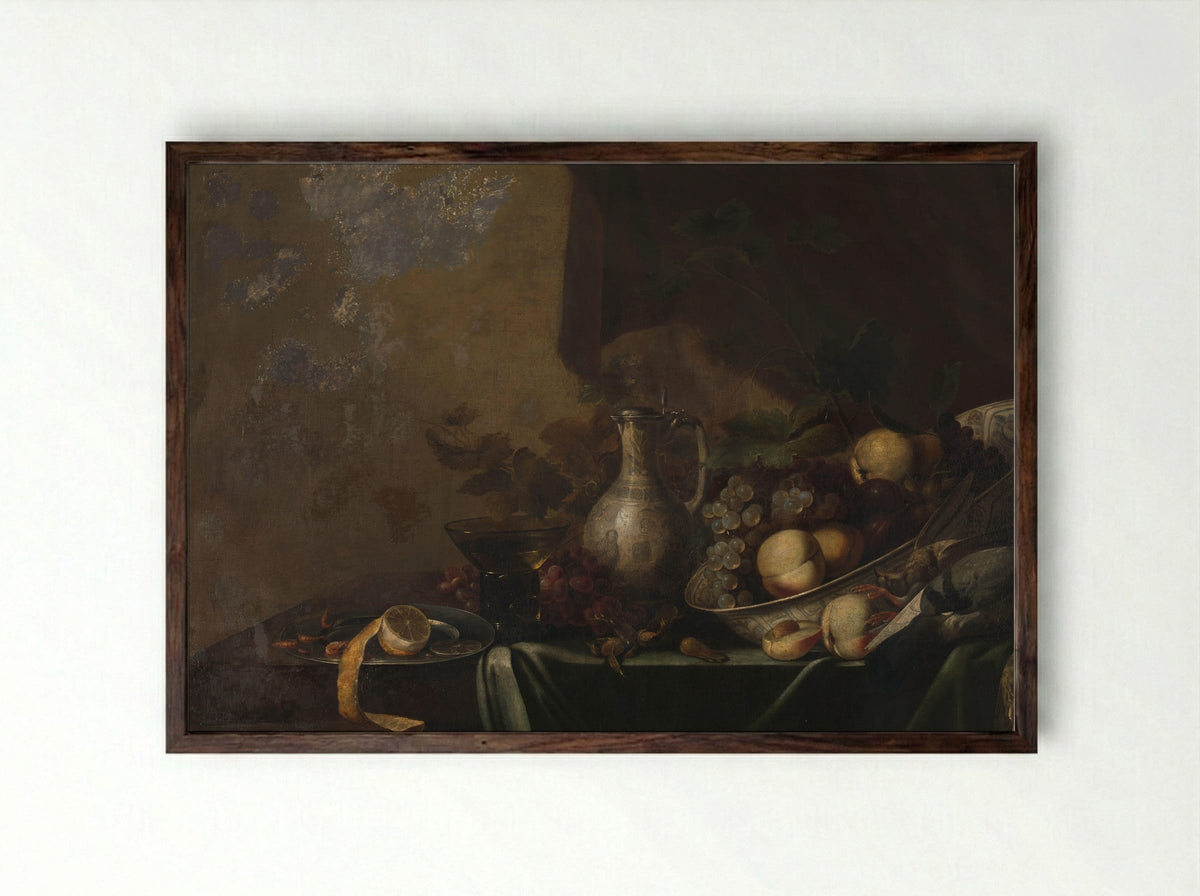Stilleven met vruchten - Michiel Simons - Framed Print Dark Wood