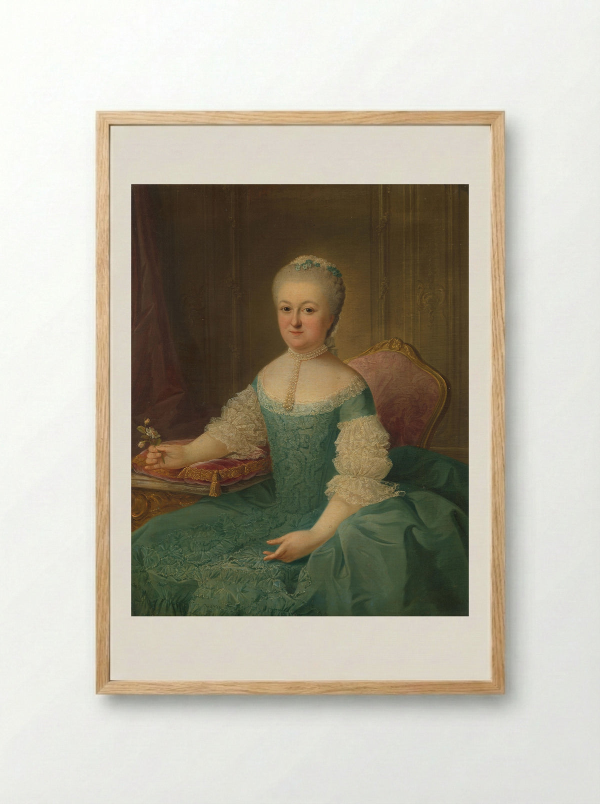 Portrait of a Lady of the Van de Poll Family - Guillaume de Spinny - Framed Print Wood