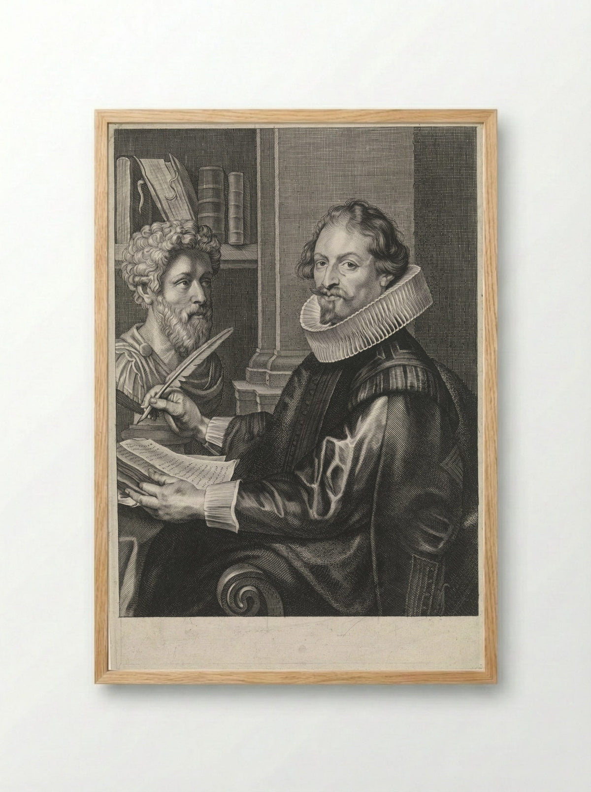 Portrait of Jan-Gaspar Gevartius - Paulus Pontius - Framed Print Wood