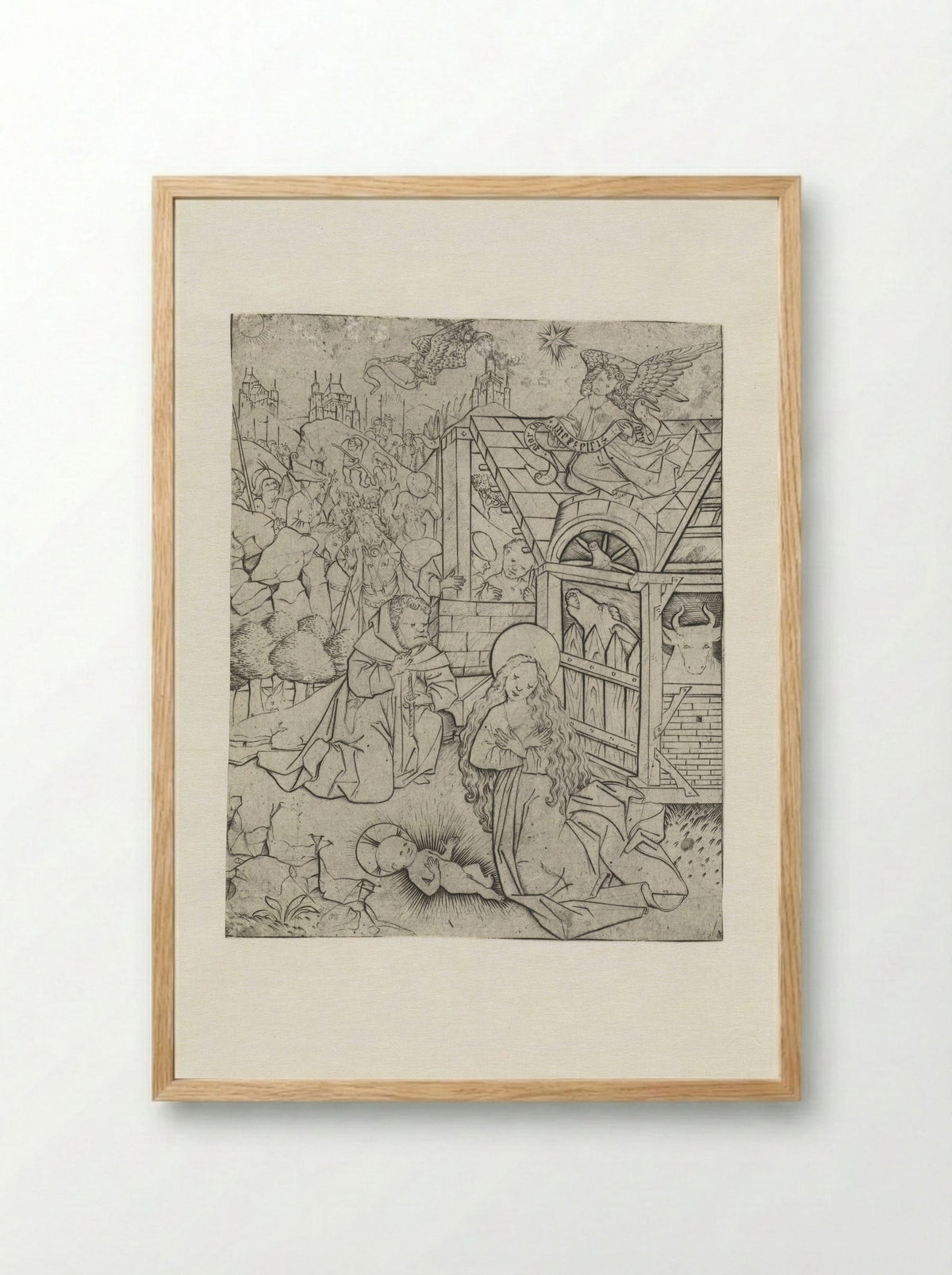 The Nativity - Master E.S. - Framed Print Wood