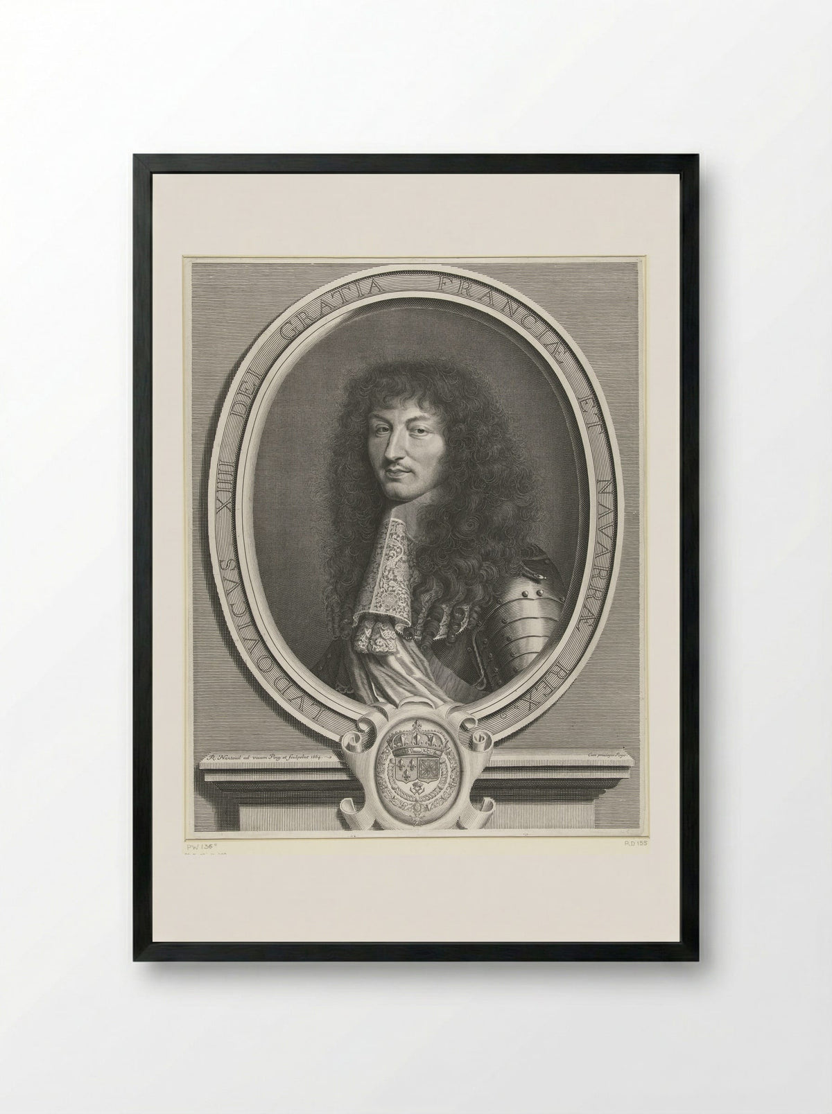 Portrait of Louis XIV - Pieter van Schuppen - Framed Print Black
