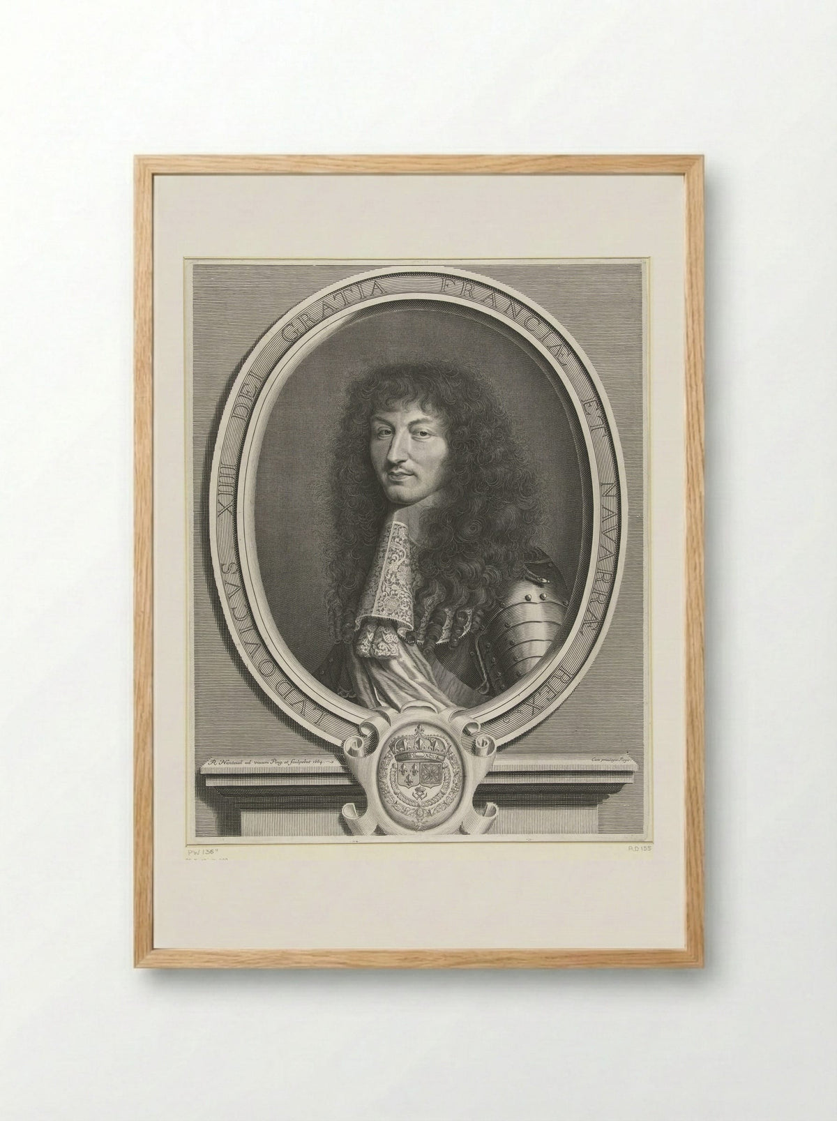 Portrait of Louis XIV - Pieter van Schuppen - Framed Print Wood