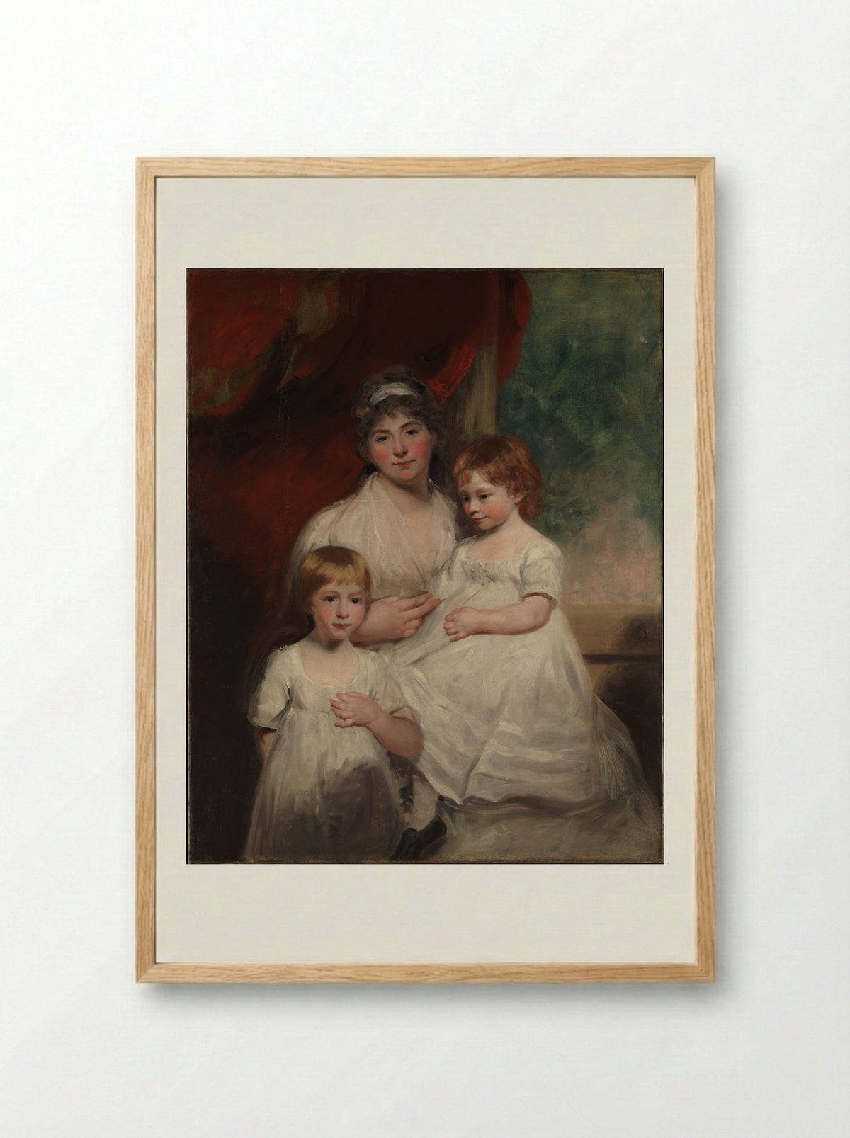 Mrs. John Garden and Her Children - John Hoppner - Framed Print Wood