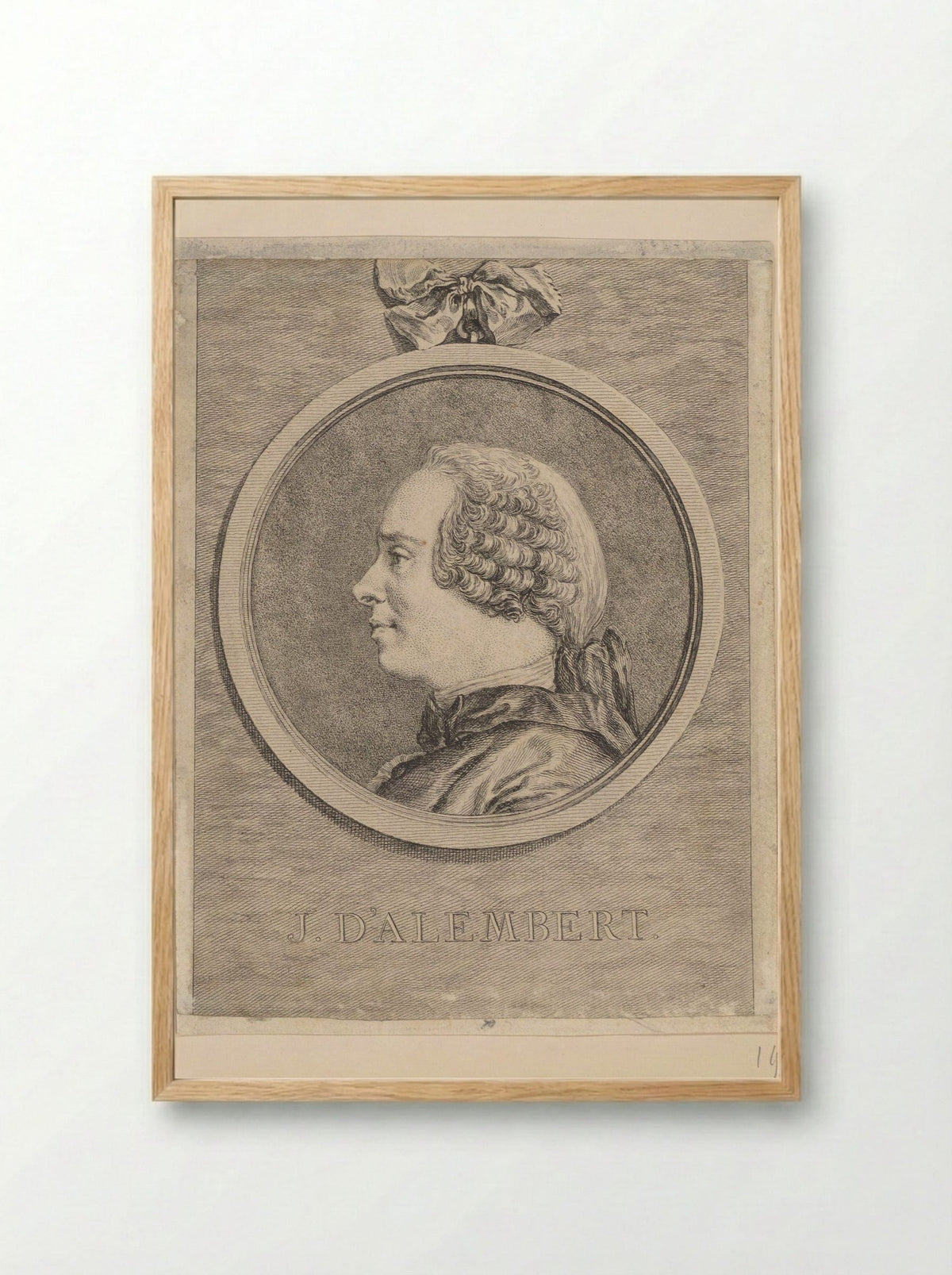 Portrait of Jean Le Rond d'Alembert - Claude Henri Watelet - Framed Print Wood