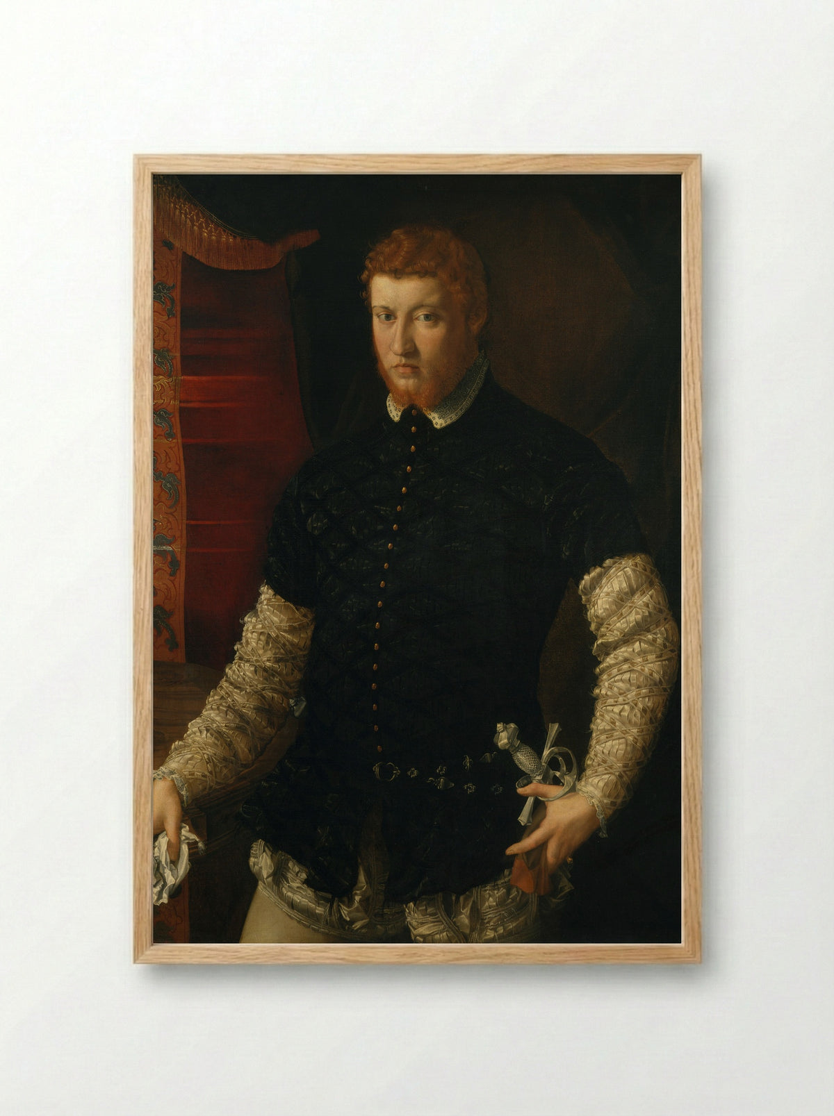 Portrait of a Man - Francesco Salviati - Framed Print Wood