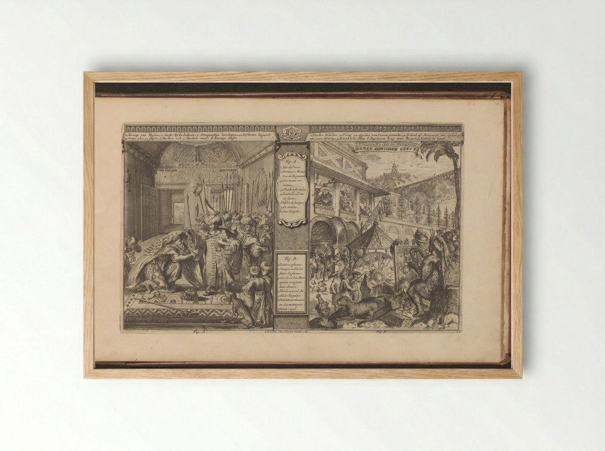 Historie van een rijksbediende in Perzië; Tijd bij de Mexicanen - Romeyn de Hooghe - Framed Print Wood
